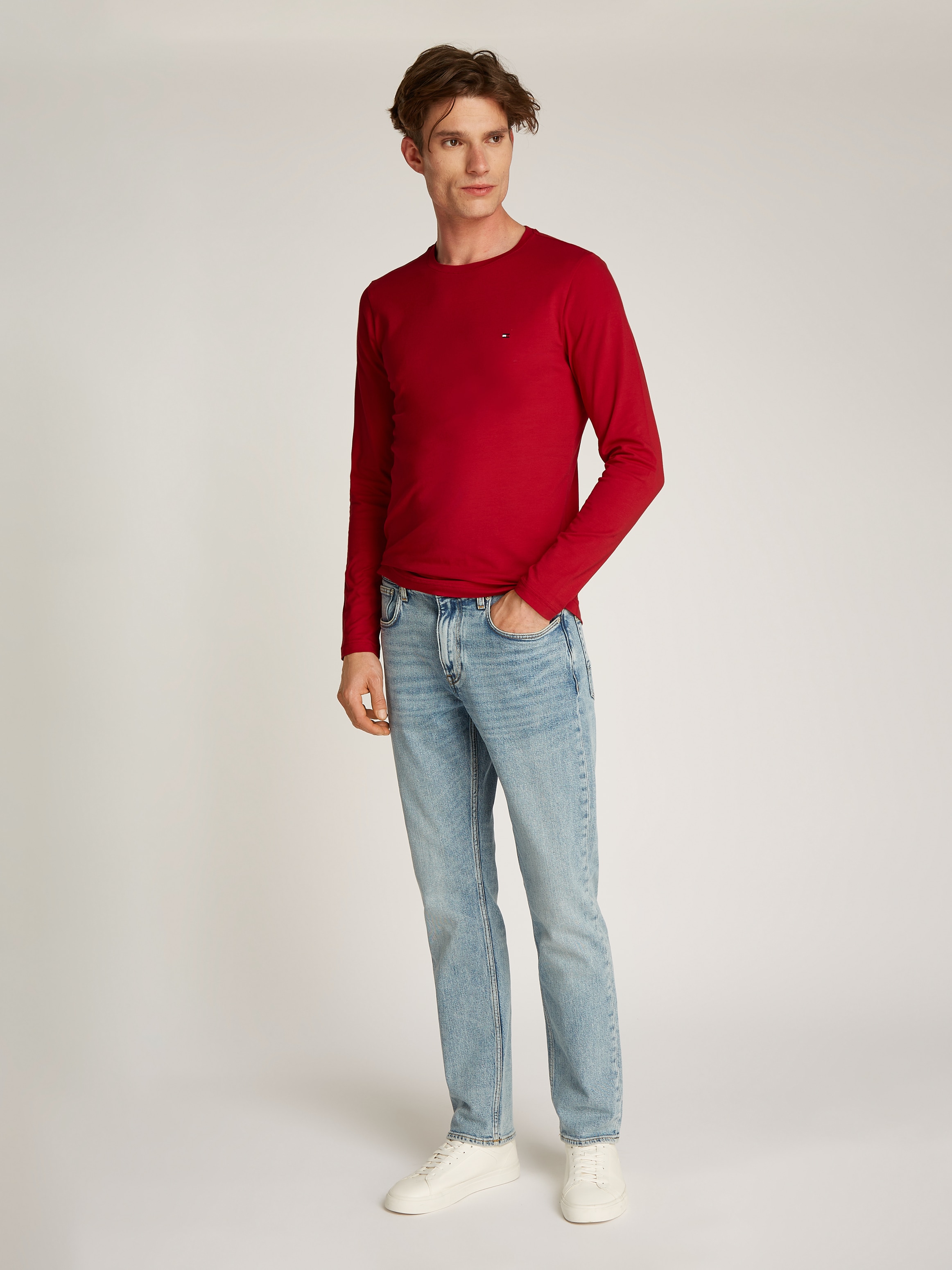 Tommy Hilfiger Langarmshirt »STRETCH SLIM FIT LONG SLEEVE« aus Baumwollstretch