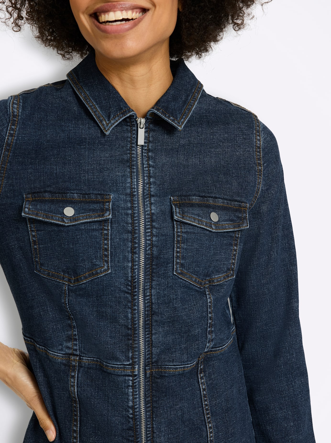 heine Jeanskleid »Jeans-Kleid« aufgesetzte Taschen