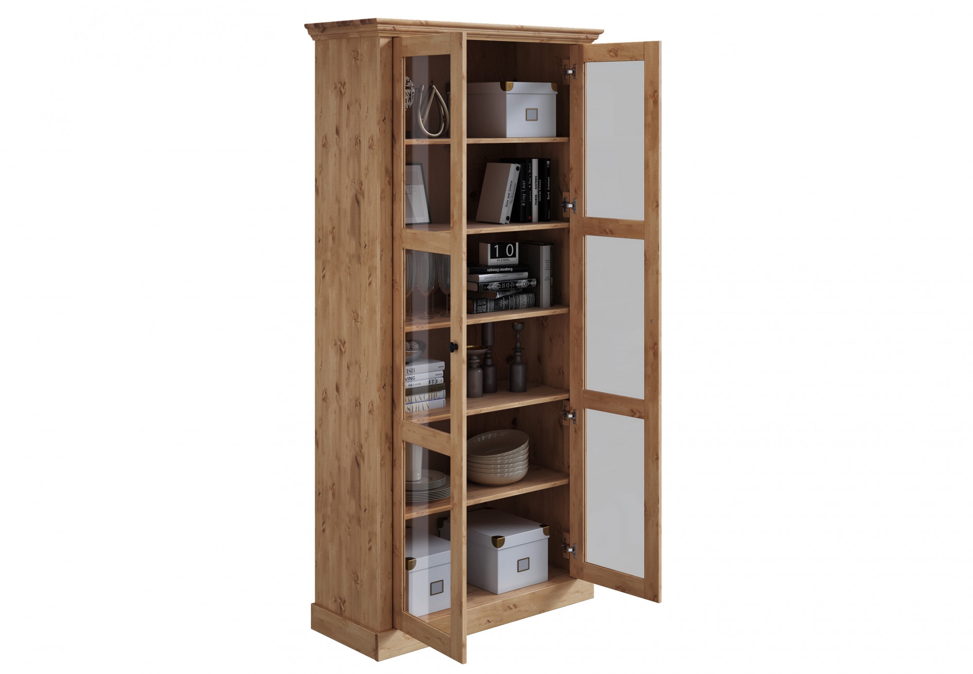 Home affaire Vitrines »Meliss« aus massiver Kiefer, mit viel Stauraum