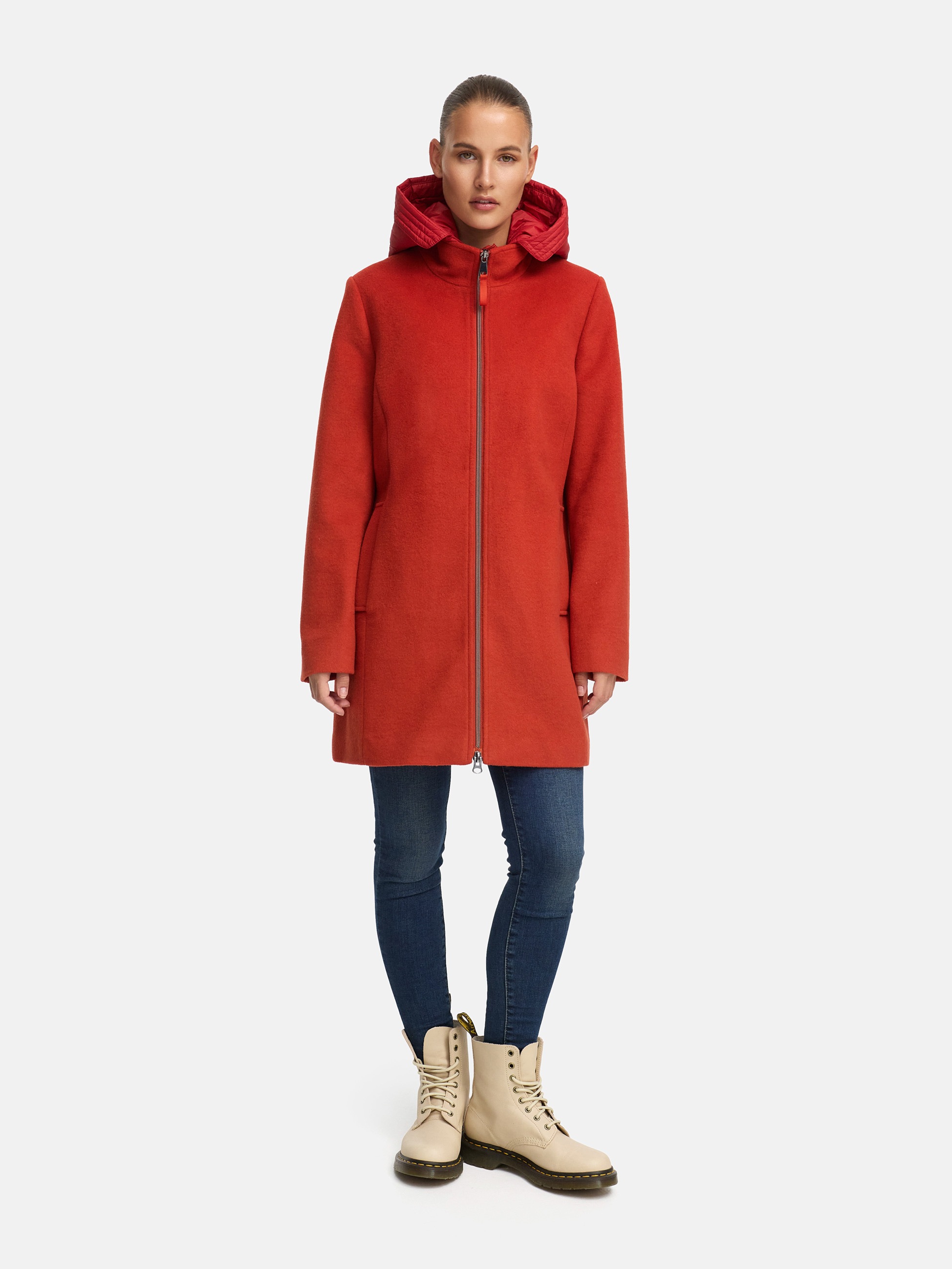 MANISA Veste en laine mit Kapuze mit herausnehmbarer Kapuze