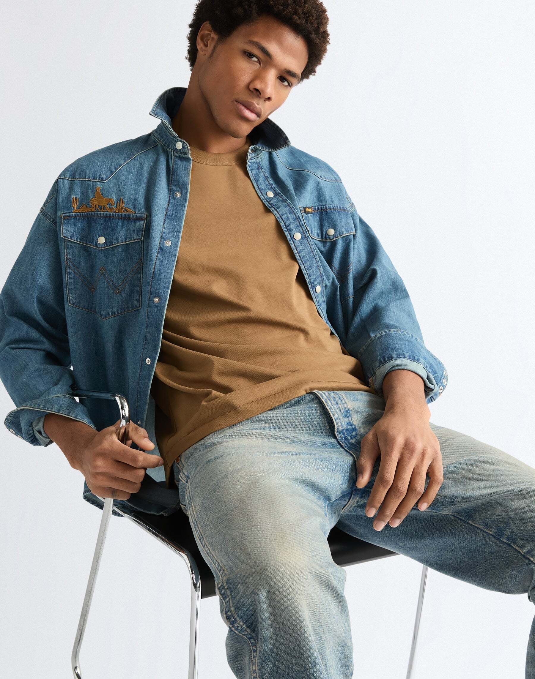 Wrangler Chemise en jean »WRANGLER Jeanshemd Western«