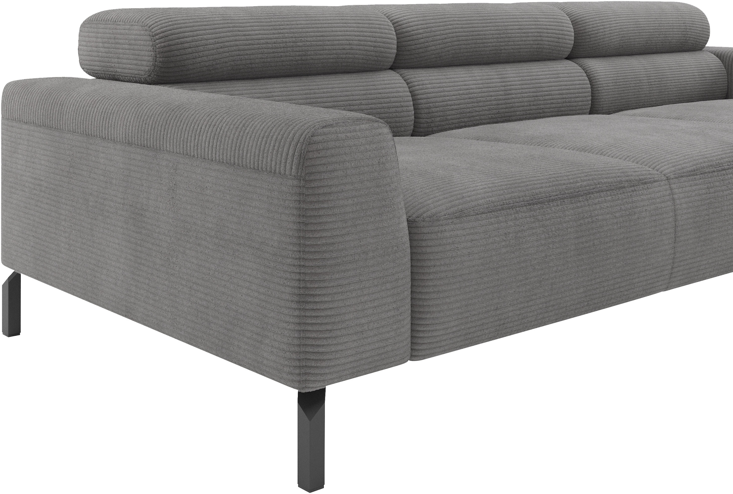 Home affaire Canapé d'angle »Ecksofa, L-Form,  incl. Kopfteilverstellung, Breite 258 cm« réglage électrique de la profondeur d'assise en option