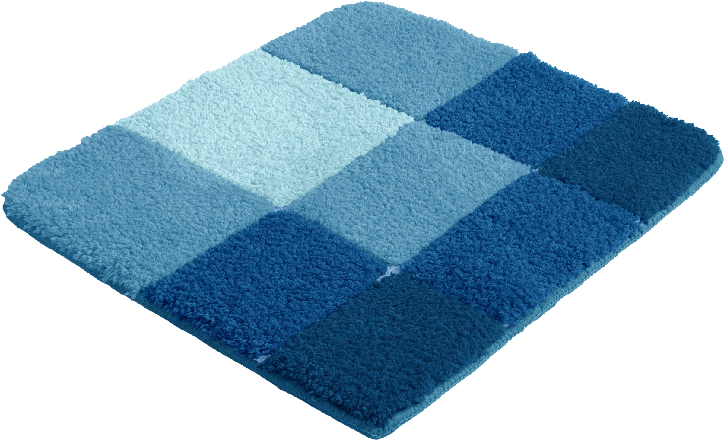 my home Badematte »Pia, Badvorleger, Badezimmer Teppich« Höhe 20 mm rutschhemmend beschichtet fussbodenheizungsgeeignet | schnell trocknend | strapazierfähig Badteppich, karierte Badematten, rechteckig, rund & als 3-tlg. Set