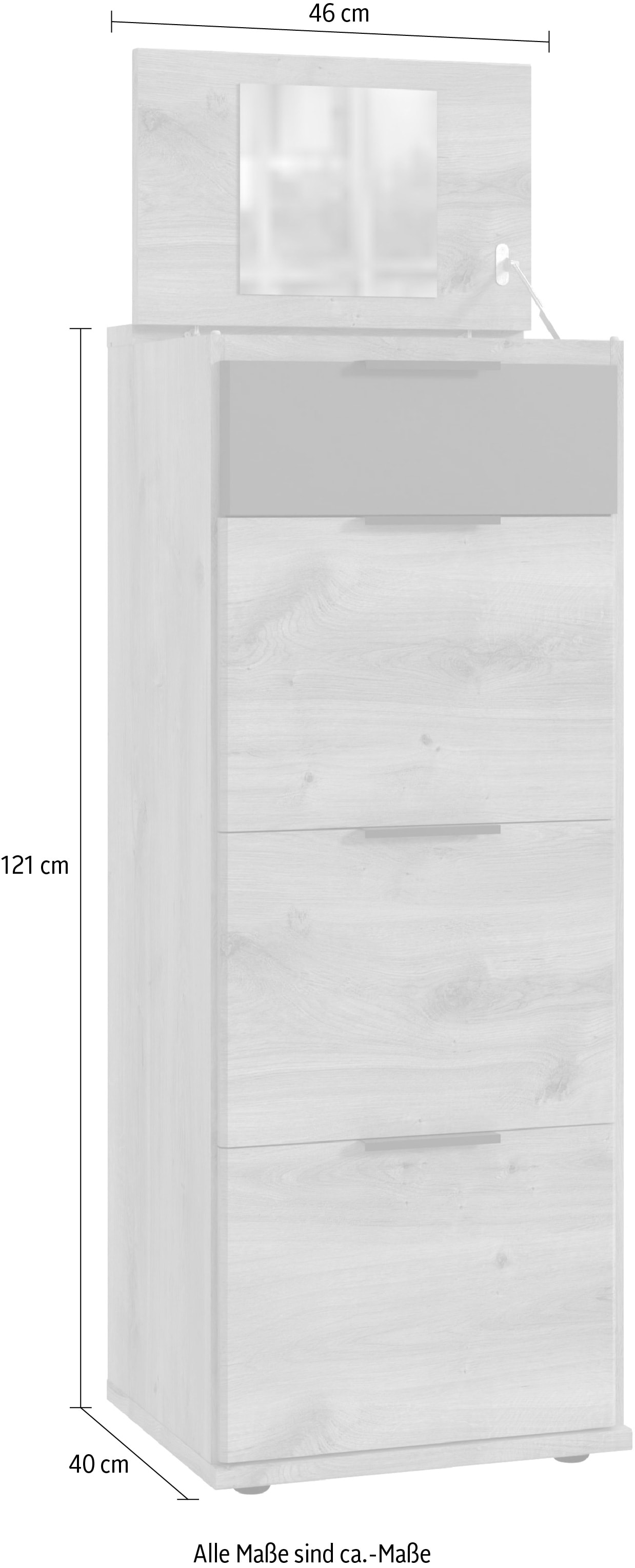 Wimex Commode haute »Texel in der Breite 46cm, bestehend aus 4 Schubladen« Schubkastenschienen aus Metall