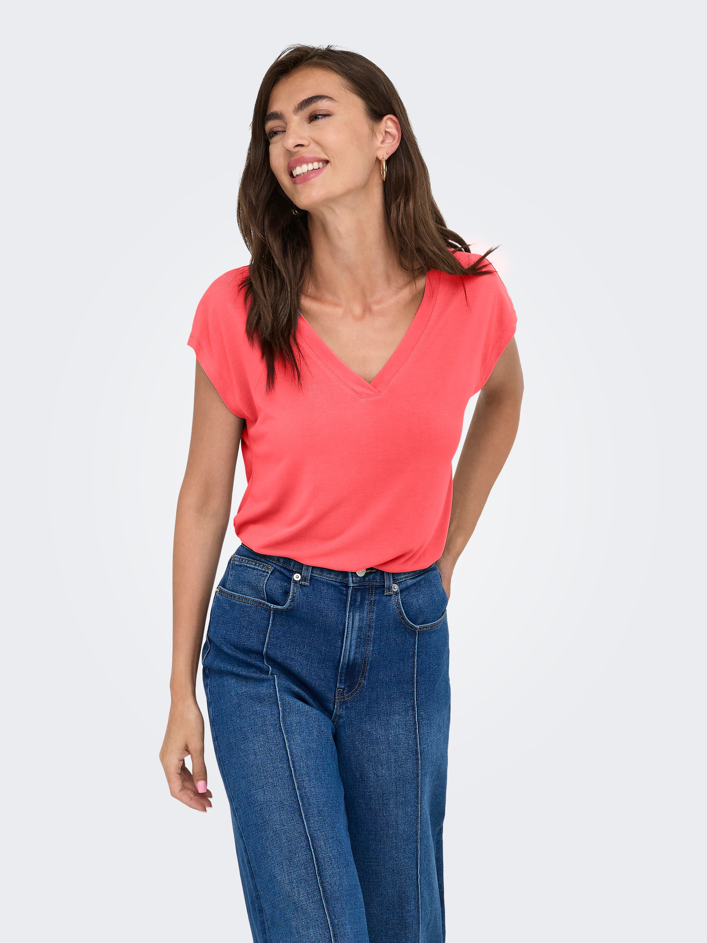 ONLY T-shirt en V »ONLFREE S/S MOD.V-NECK TOP JRS NOOS«