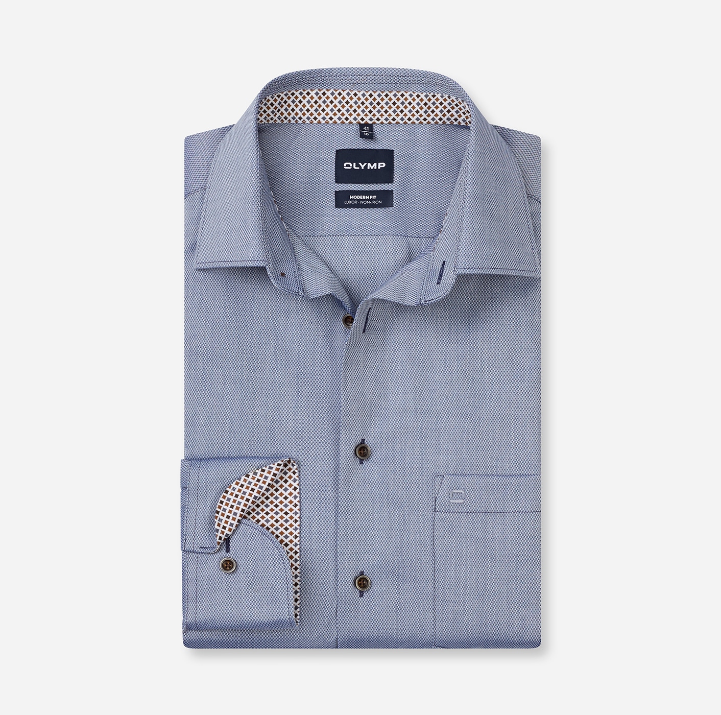 OLYMP Chemise à manches longues »Luxor« Chemise d'affaires, col New Kent, coupe moderne