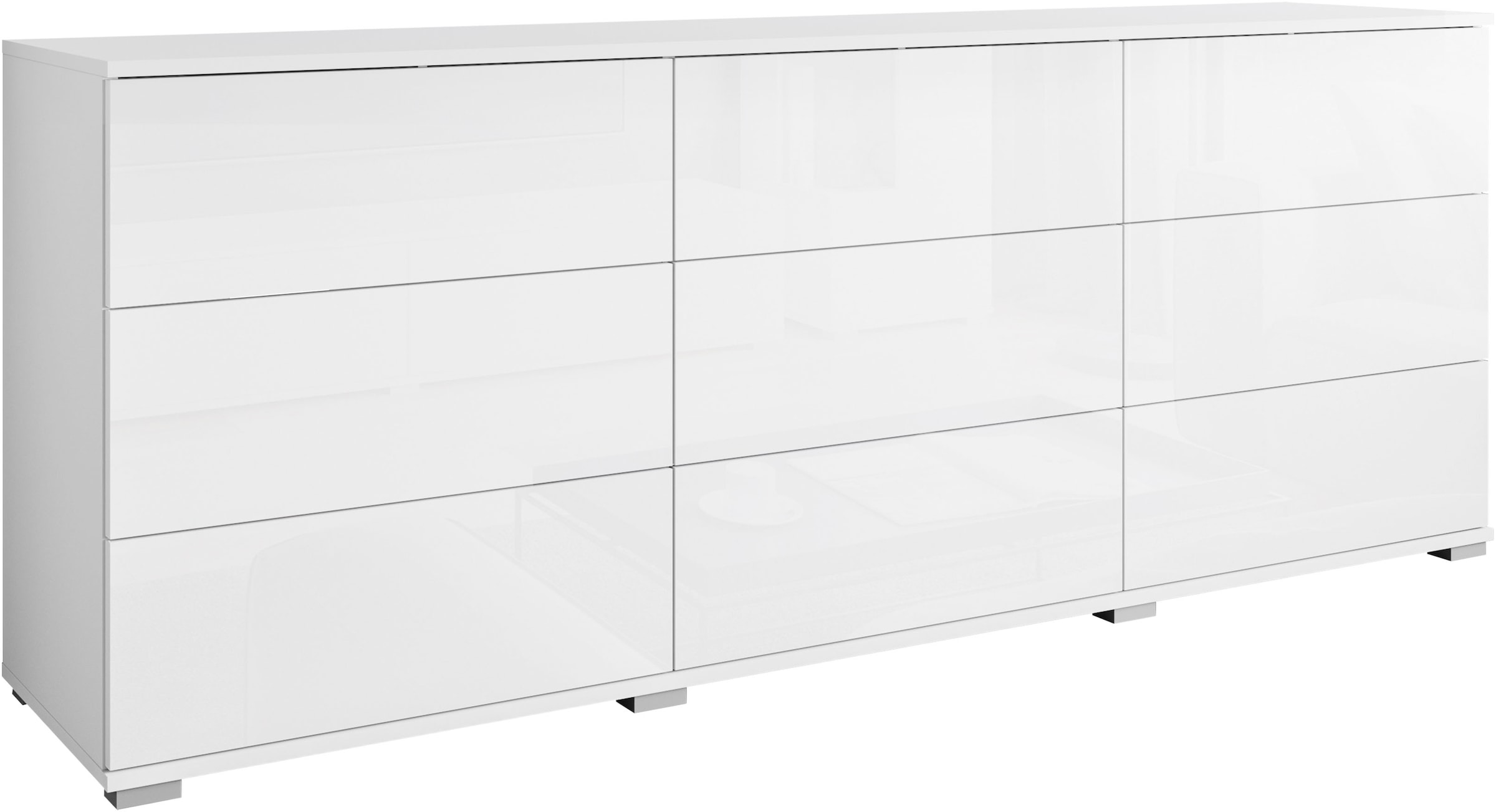 GOODproduct Sideboard »Kenia, Kommode, 180 cm breit, mit 9 Schubladen« 1 Stk. tlg. Push-to-Open-System und grosszügiger Stauraum