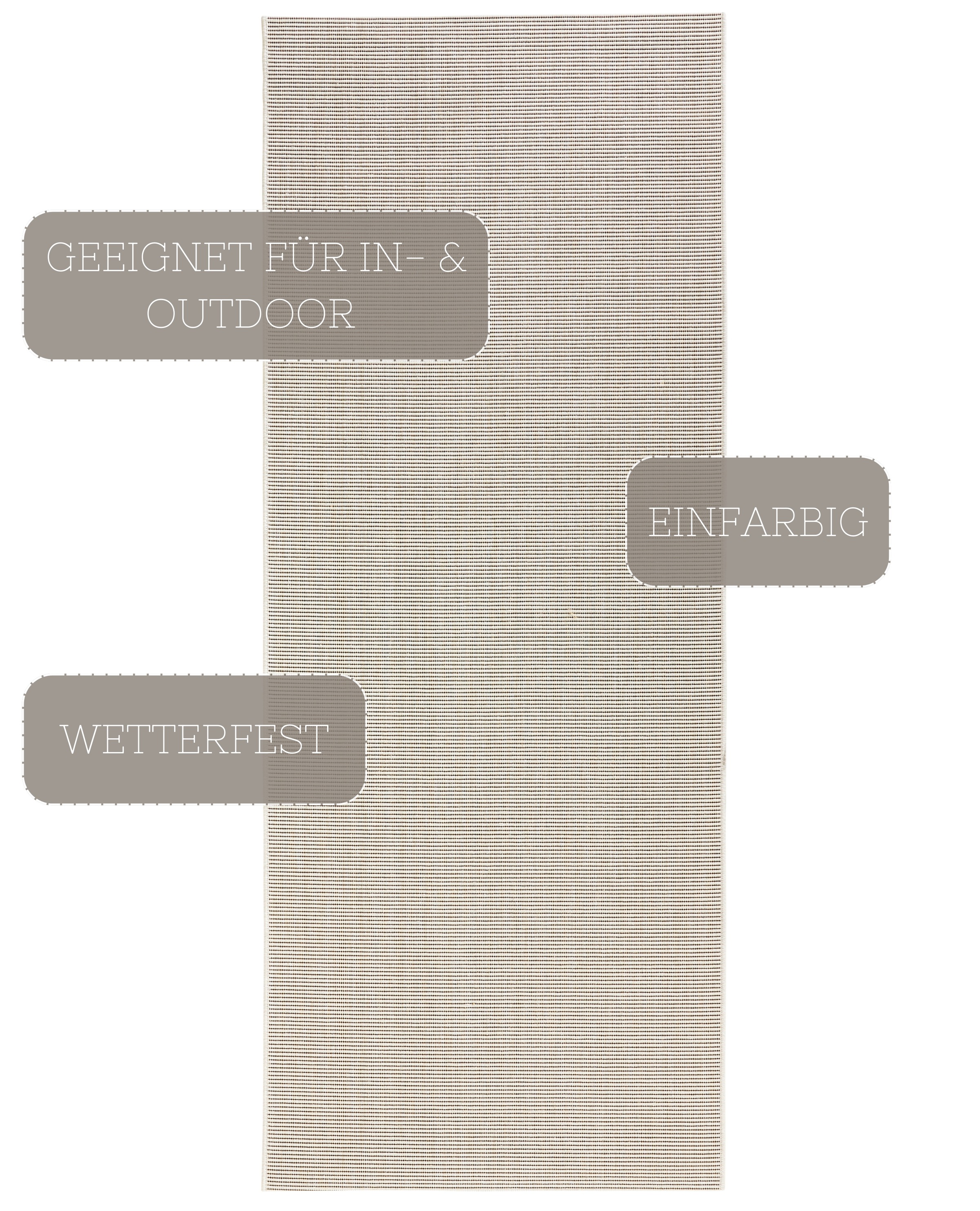 HANSE Home Tapis »Match« Rectangulaire 8 mm Höhe In-& Outdoor, Kurzflor, Läufer, Modern, Unifarben, Wohnzimmer, Balkon