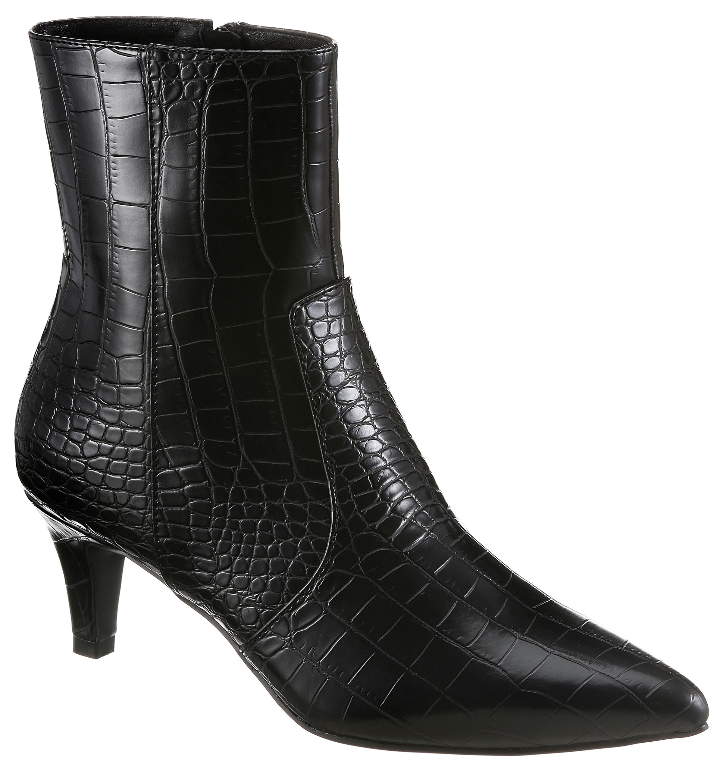 Aniston SHOES Stiefelette  Abendschuh, spitze Form, in Kroko-Optik - NEUE KOLLEKTION