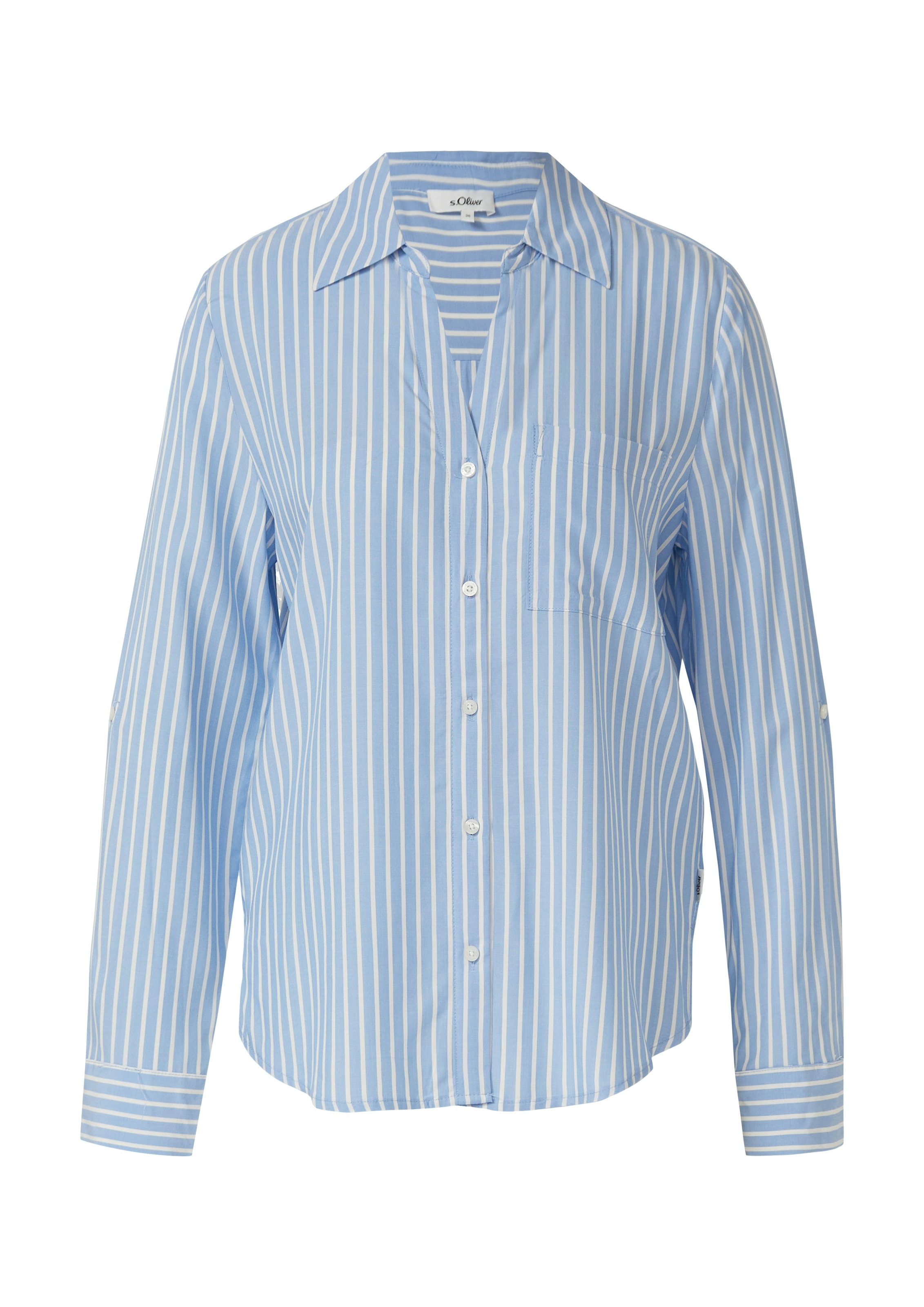 s.Oliver Blouse à manches longues im Streifen-Design und aus Viskose