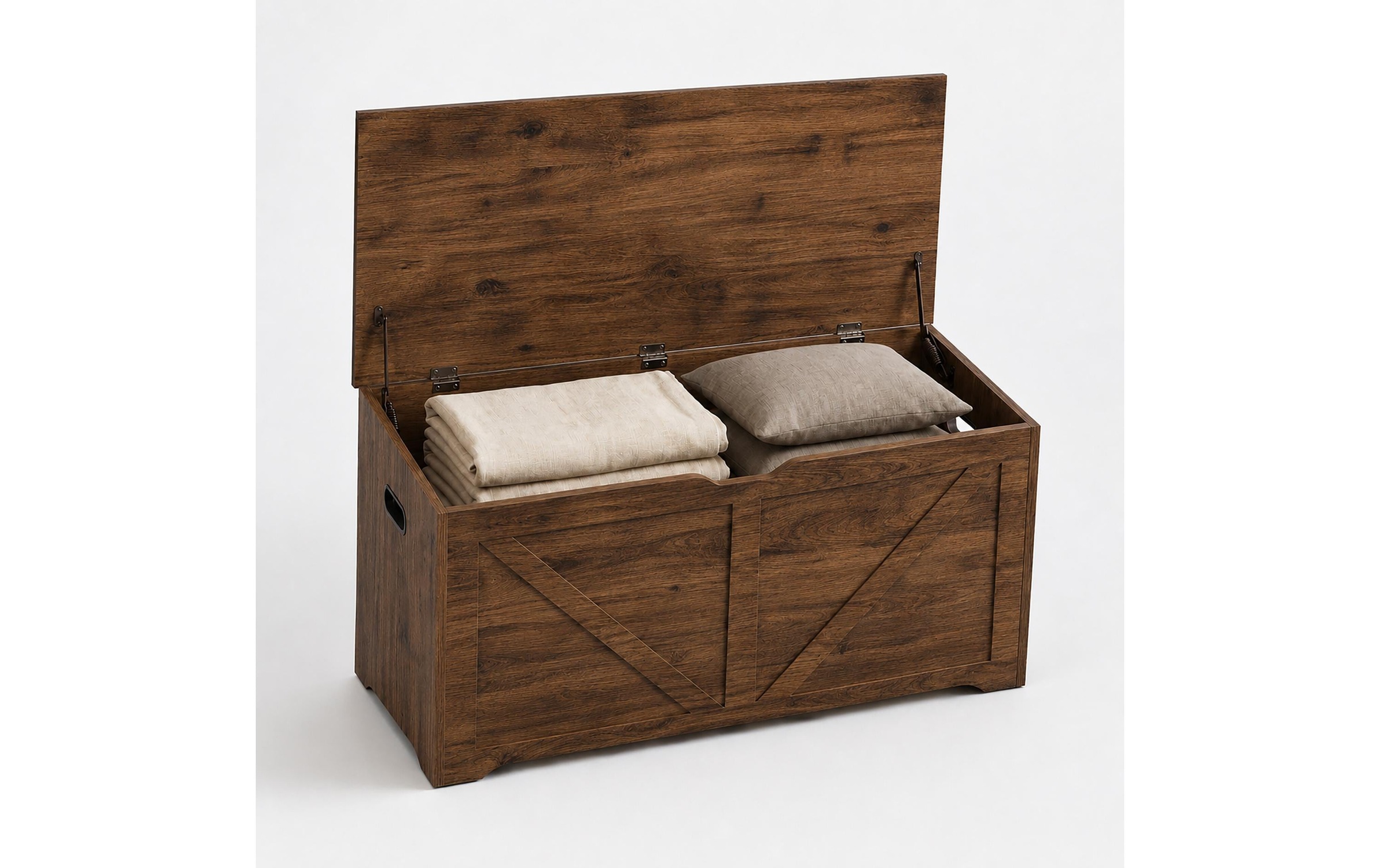 relaxdays Truhe »relaxdays Aufbewahrungstruhe 100 x 46 cm, Braun«