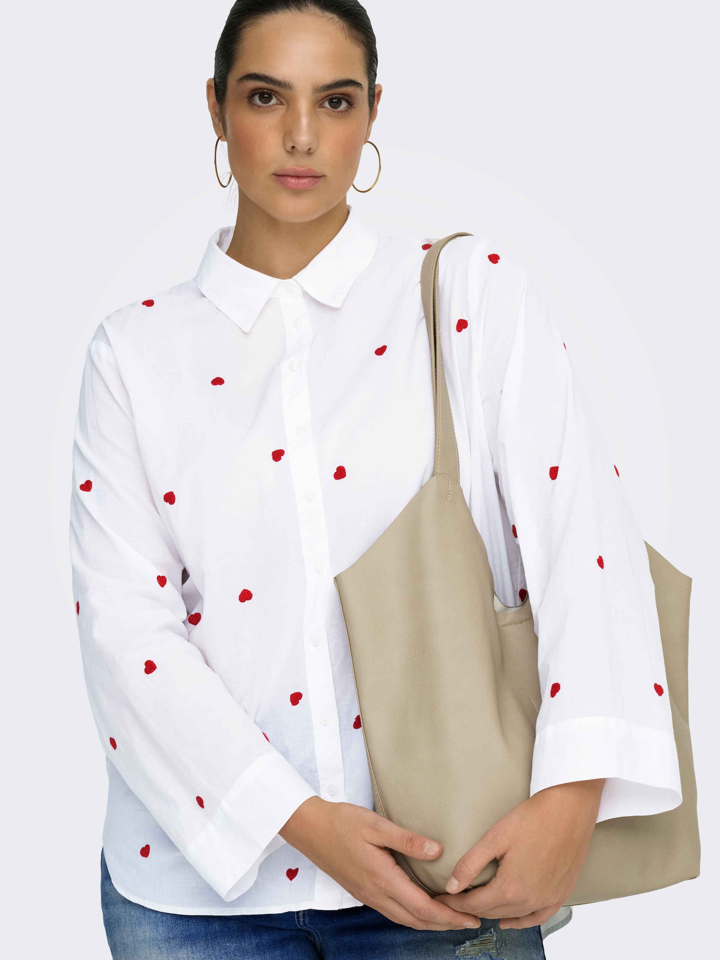 ONLY CARMAKOMA Langarmbluse »CARNEW LINA GRACE LS EMB SHIRT WVN NOOS« Baumwolle