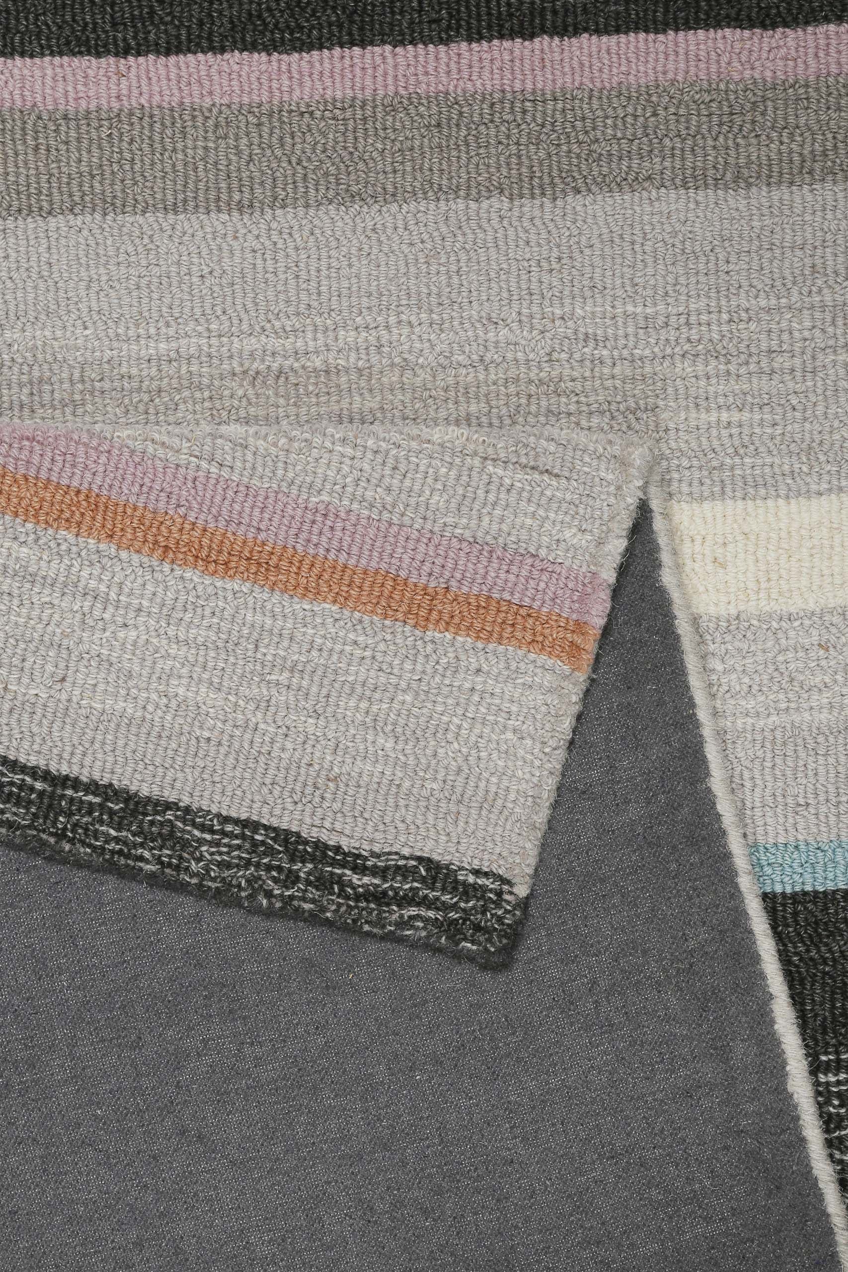 Wecon home Tapis »Sally« Rectangulaire 7 mm Höhe handgefertigt, gestreift, pflegeleicht, Wolle, Wohnzimmer, Esszimmer