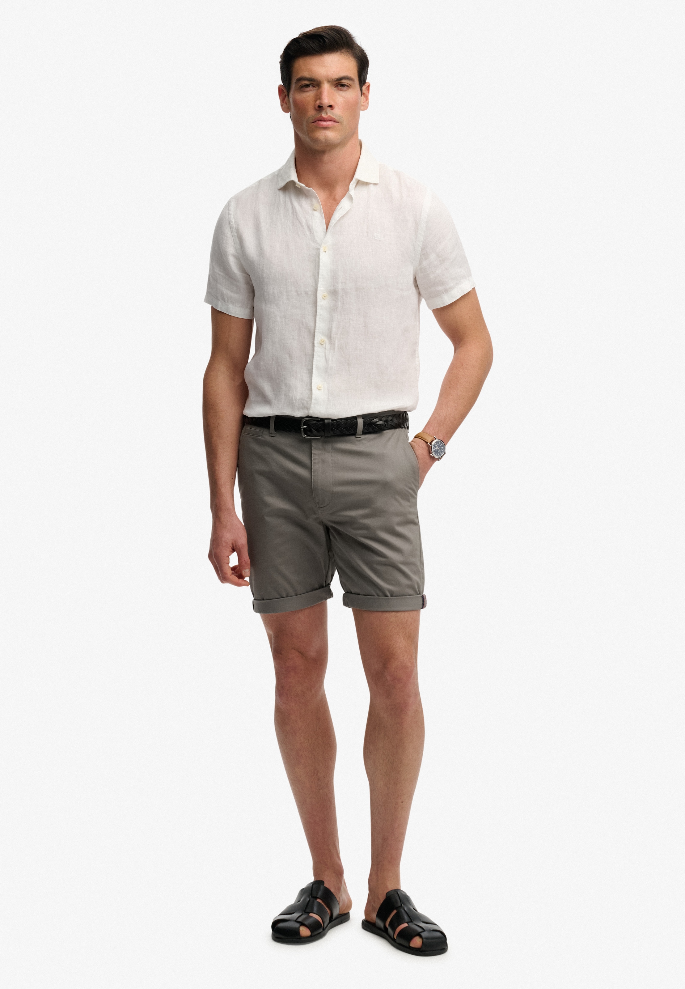 Superdry Short en chino »PREMIUM REGULAR CHINO SHORT«  mélange de coton avec élasthanne, Relaxed Fit, uni, longueur genou