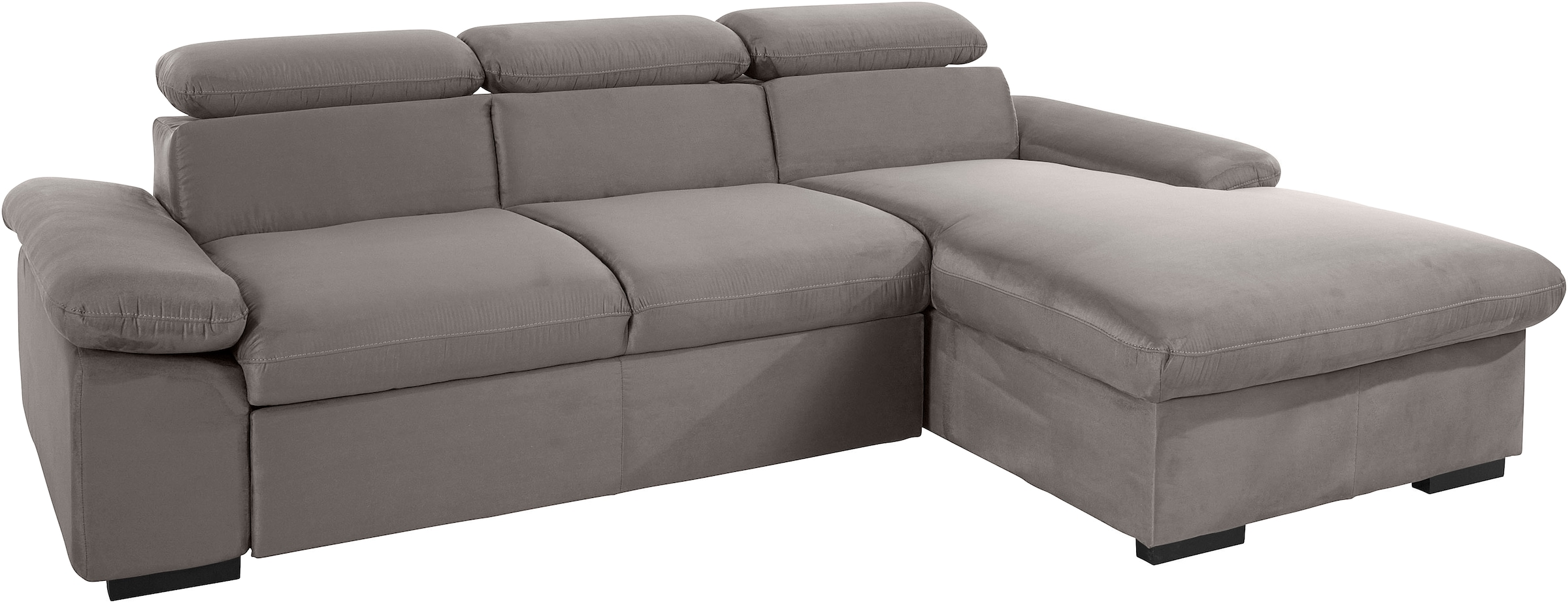 COTTA Canapé d'angle »Lola L-Form mit Kopfteilfunktion & Hocker« wahlweise mit Bettfunktion, Bettkasten & Armteilverstellung