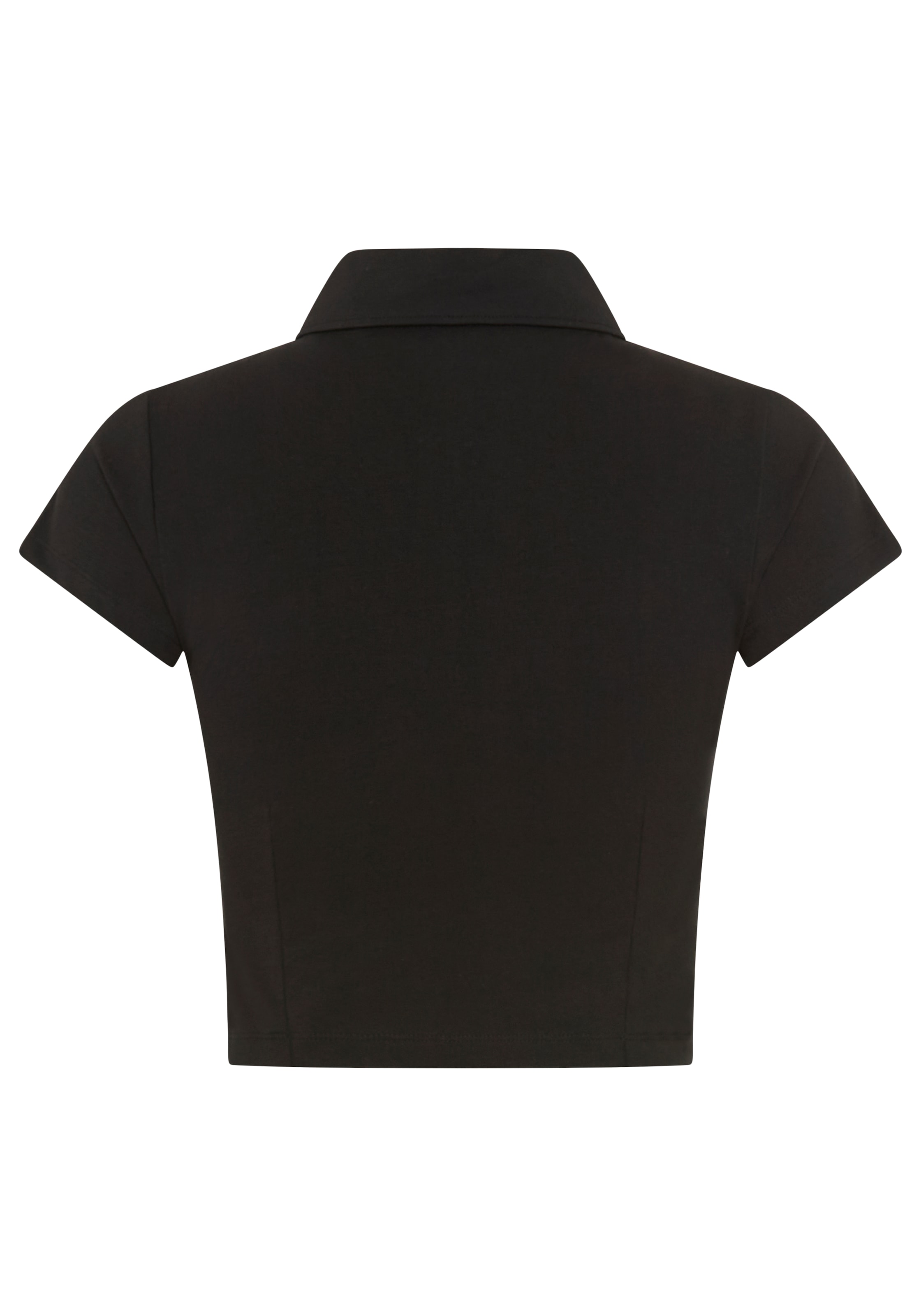 HUGO Blue Kurzarmshirt »Dastaja« mit Kragen & cropped, in verkürzter Länge