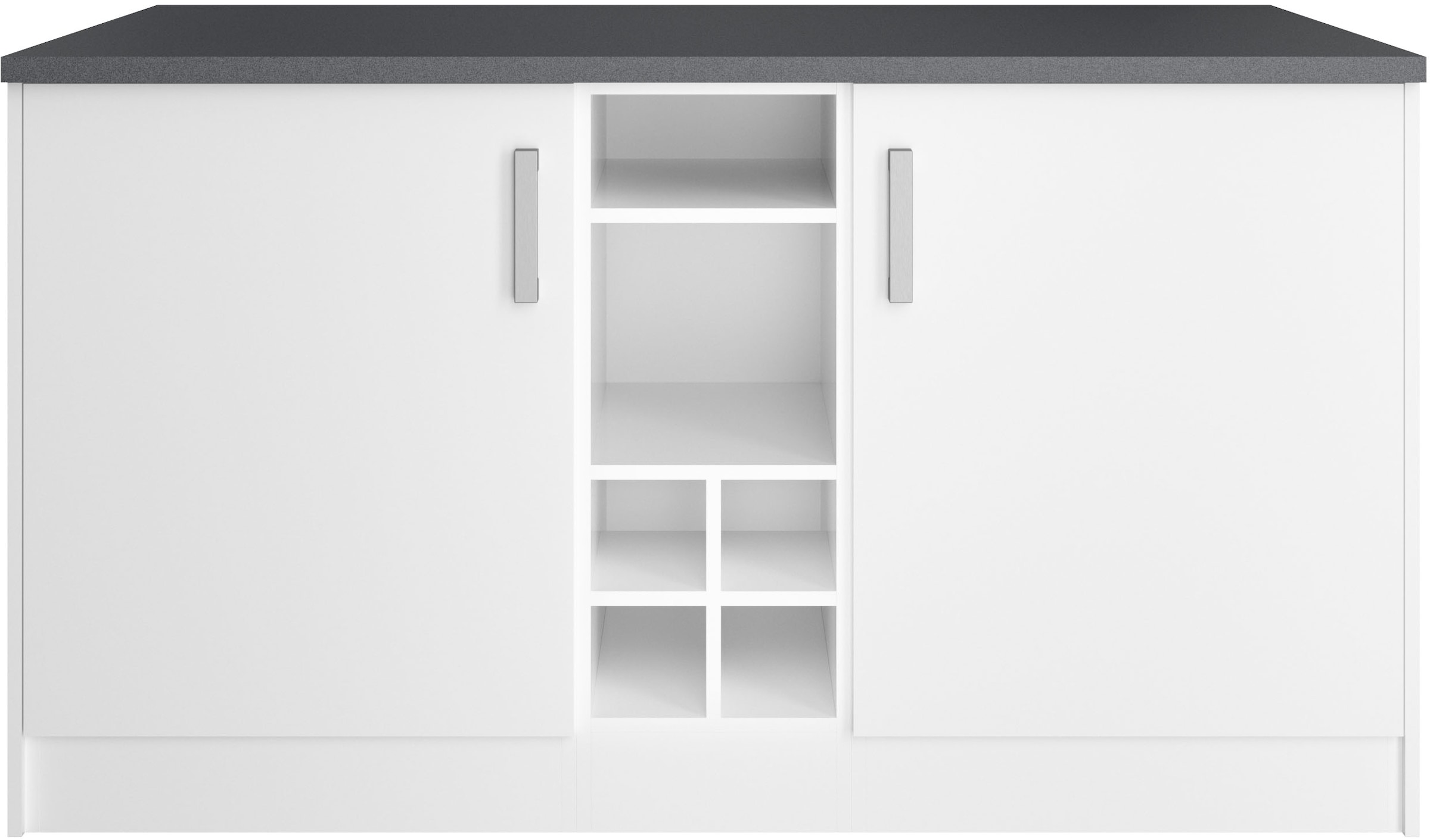 KOCHSTATION Ilot de cuisine »KS-Toronto« largeur 153 cm, façades MDF, casier à bouteilles