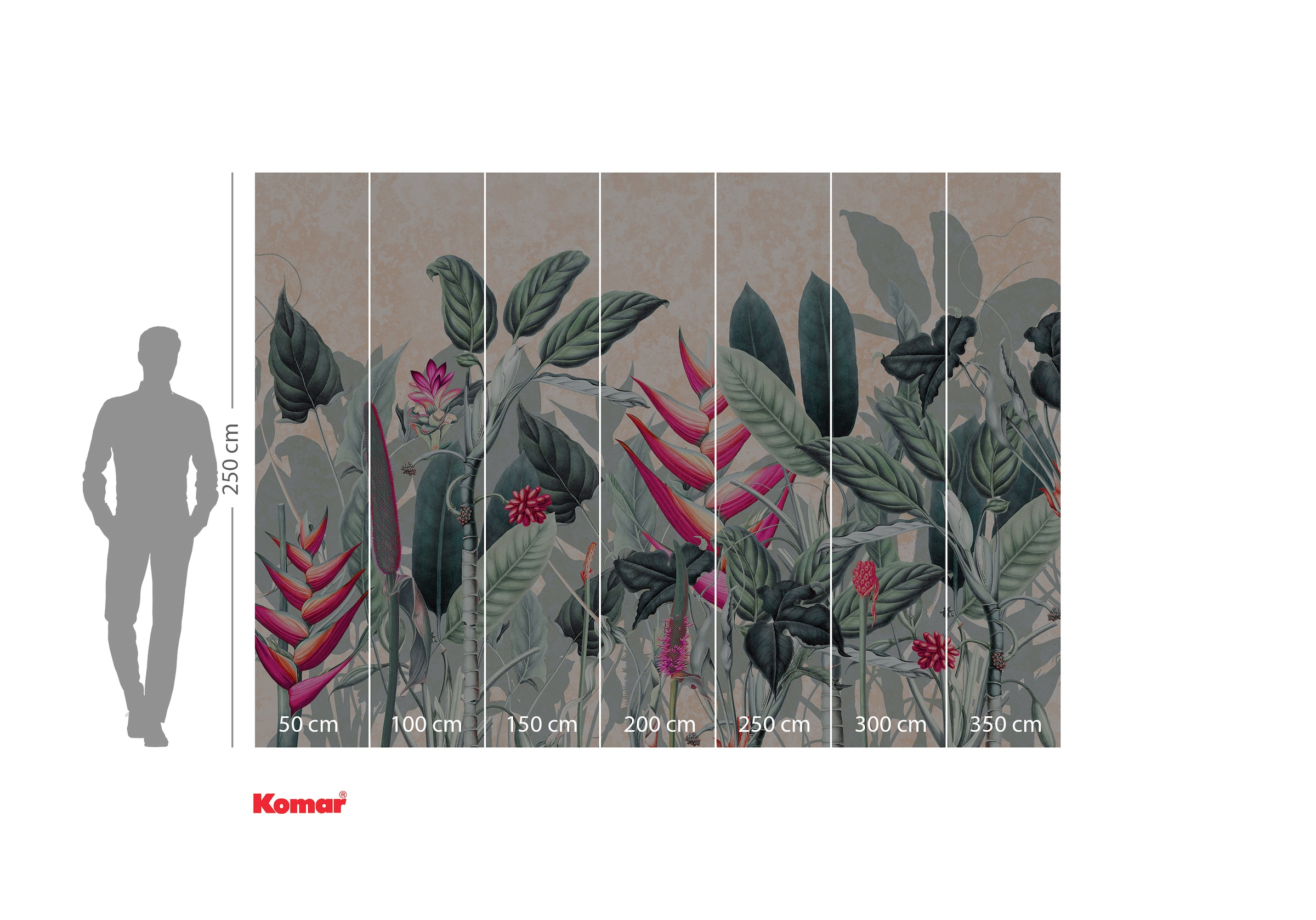 Komar Fototapete »Komar Vlies Fototapete - Soft Jungle - Grösse 350 x 250 cm« bedruckt glatt