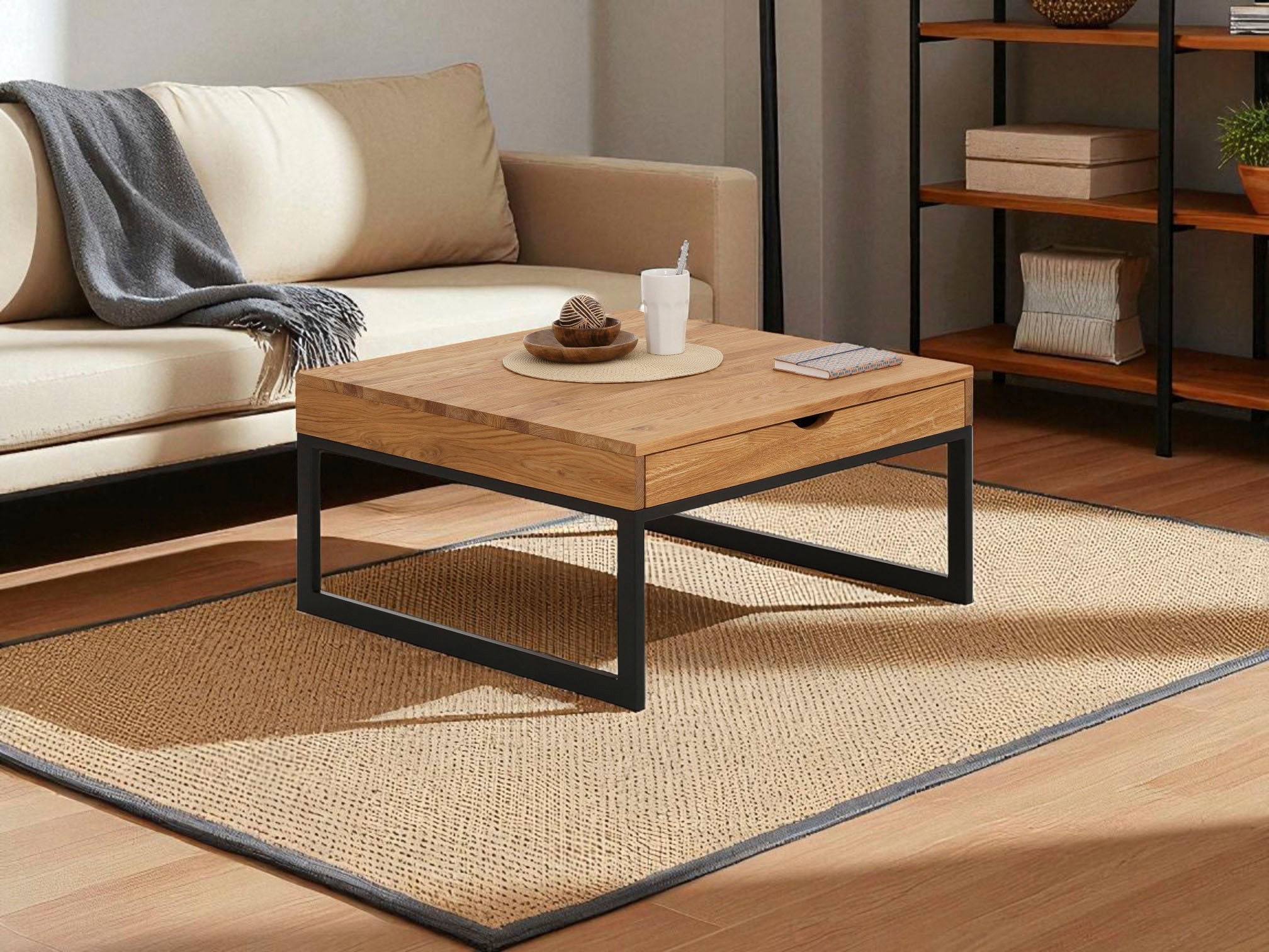Home affaire Couchtisch »Betula« B/T/H: 80/80/40 cm, 