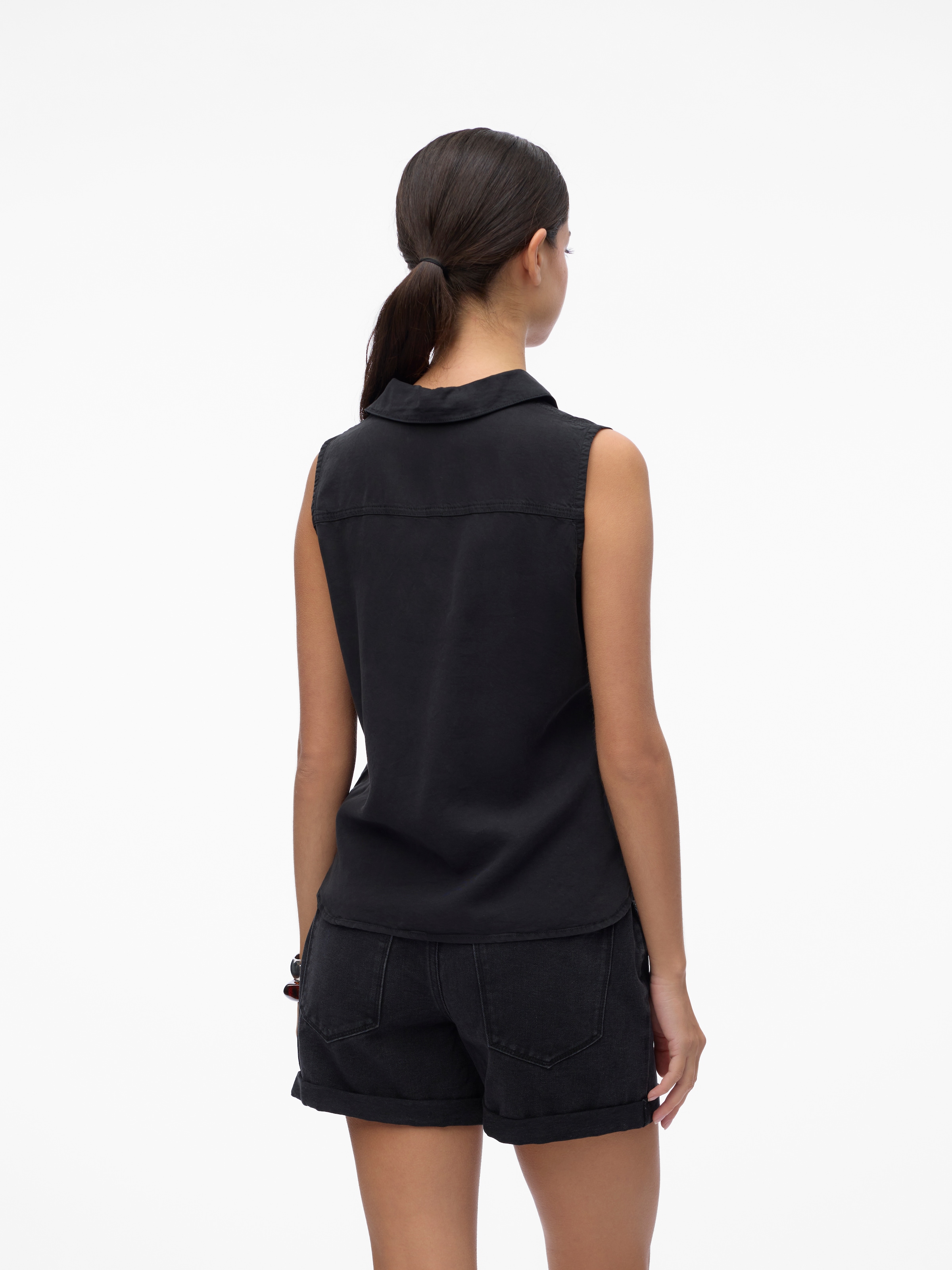 Vero Moda Haut de chemise »VMHARPER SL COLLAR SHORT TENCEL TOP GA« Viskose, regular fit