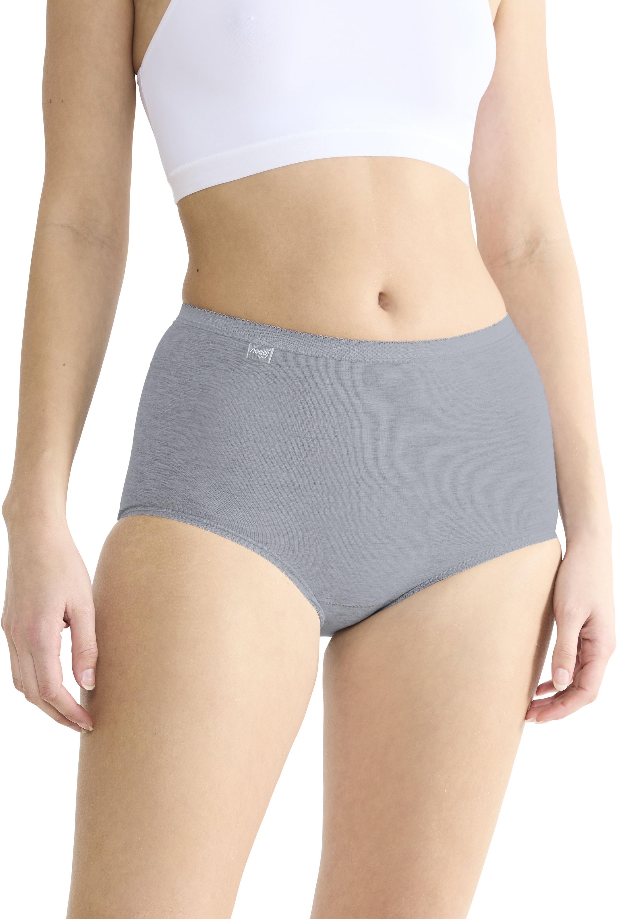sloggi Maxislip »Basic+« 4er Pack,  Baumwollmischung, weiche Nähte, hohe Taille, elastisch