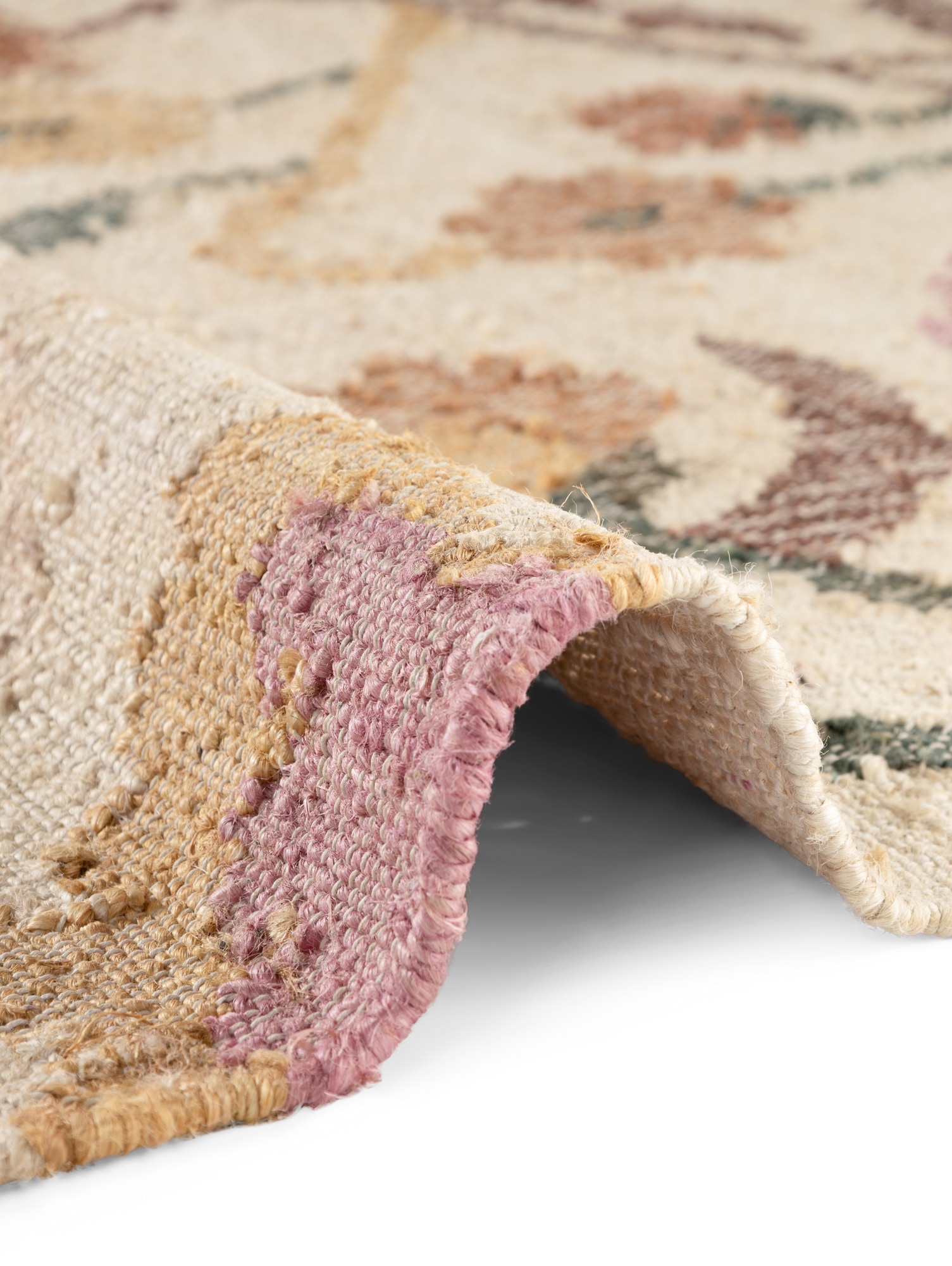 ELLE DECORATION Tapis »Kelim Violette« Rectangulaire 3 mm Höhe Jute, Baumwolle, Natur, Handgewebt, Kelim, orientalisch, Boho