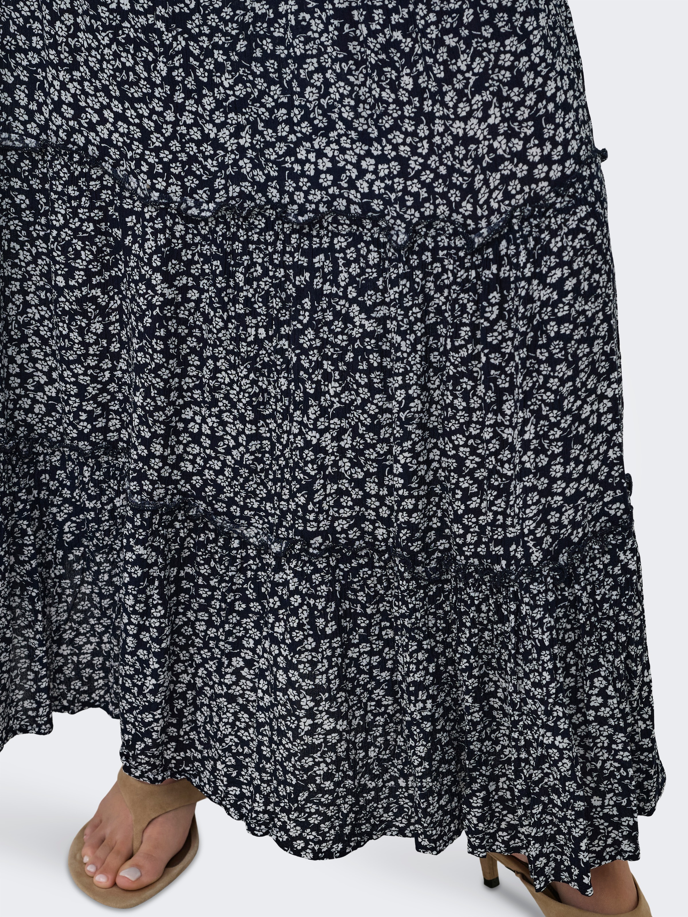 ONLY Maxi jupe »ONLFERNANDA LIFE LAYRED LONG SKIRT NOOS« Viscose, bord-côte froncé