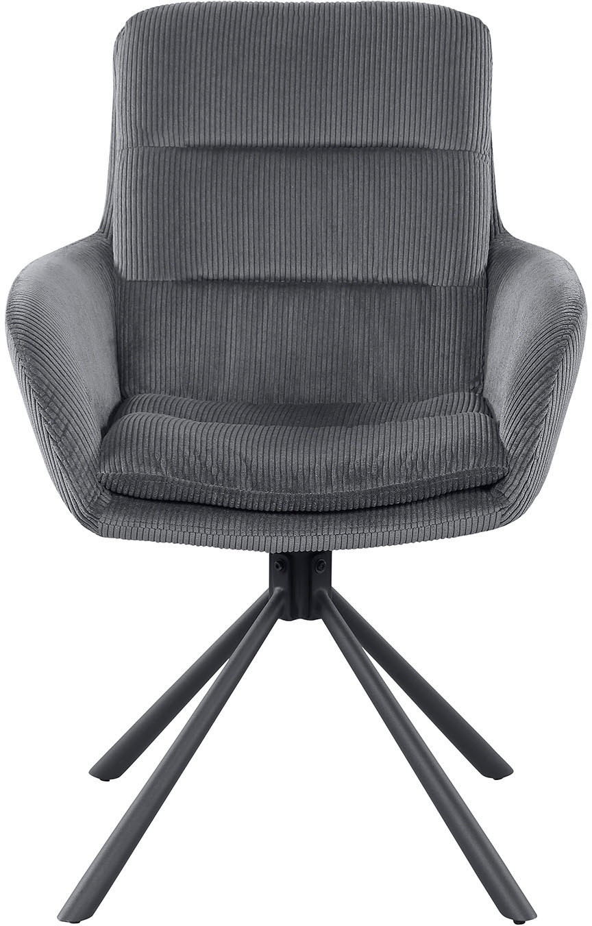 SalesFever Esszimmerstuhl »Pizzo Eleganter Armlehnstuhl« () 1 Stk.Cord-Esszimmersessel mit 360° Drehkomfort