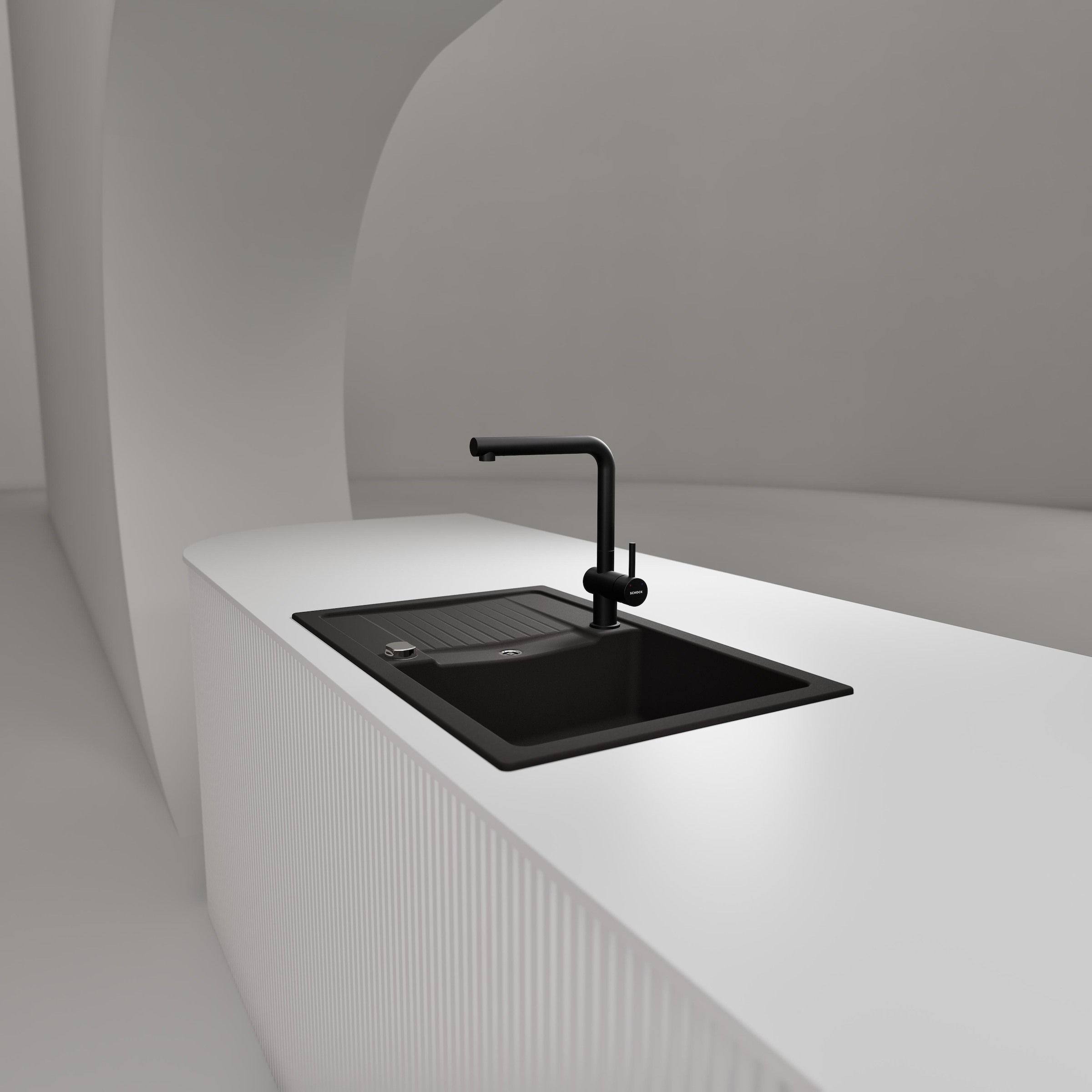 Schock Évier en granit »Lima D-100S und Armatur Epos« Set, 2 cuis tlg. bestehend aus Spüle und Armatur