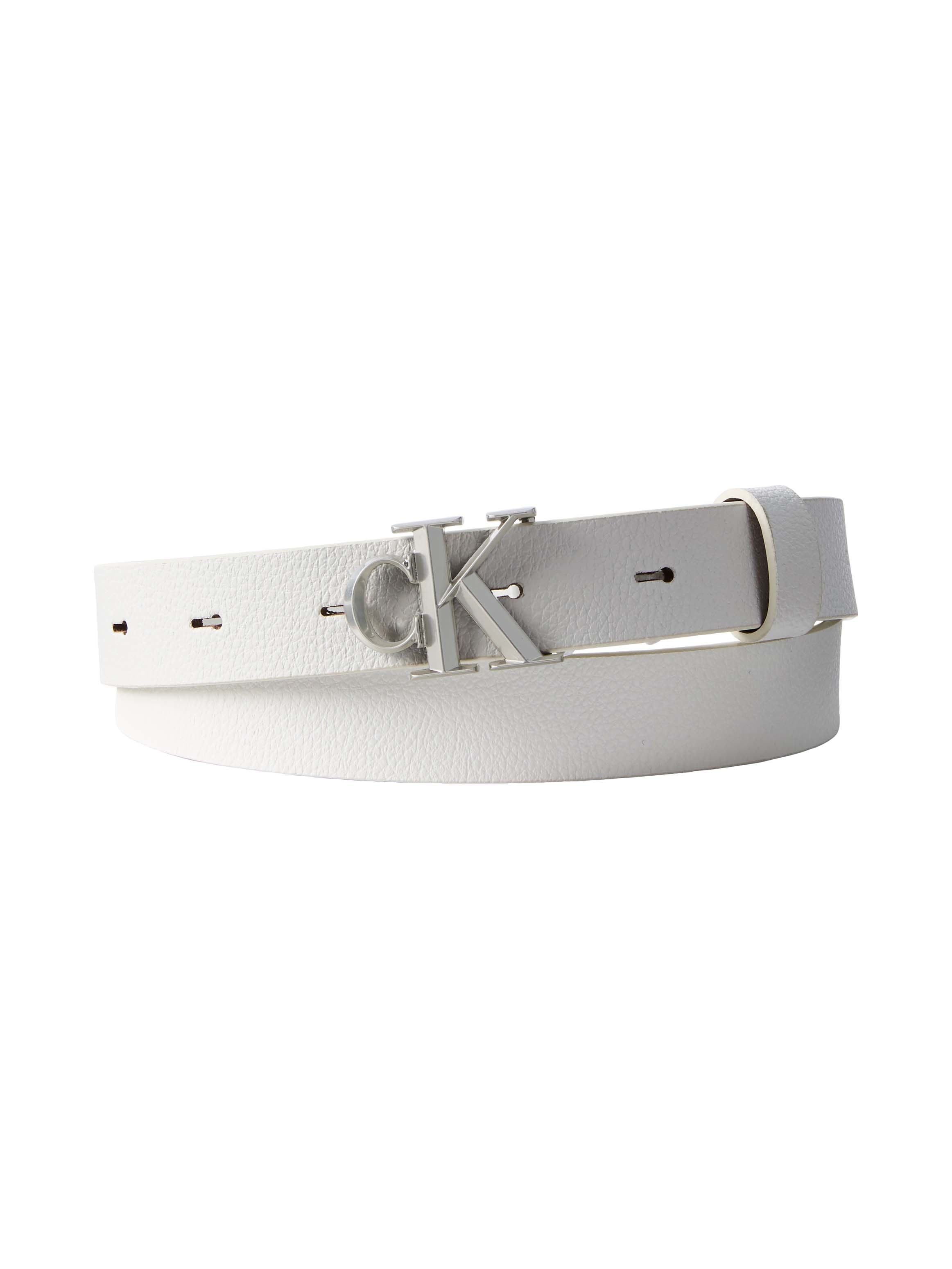 Calvin Klein Ceinture en cuir »FACTED CK BUCKLE 25MM PEBBLE« Grössenverstellbar mit Metallschliesse