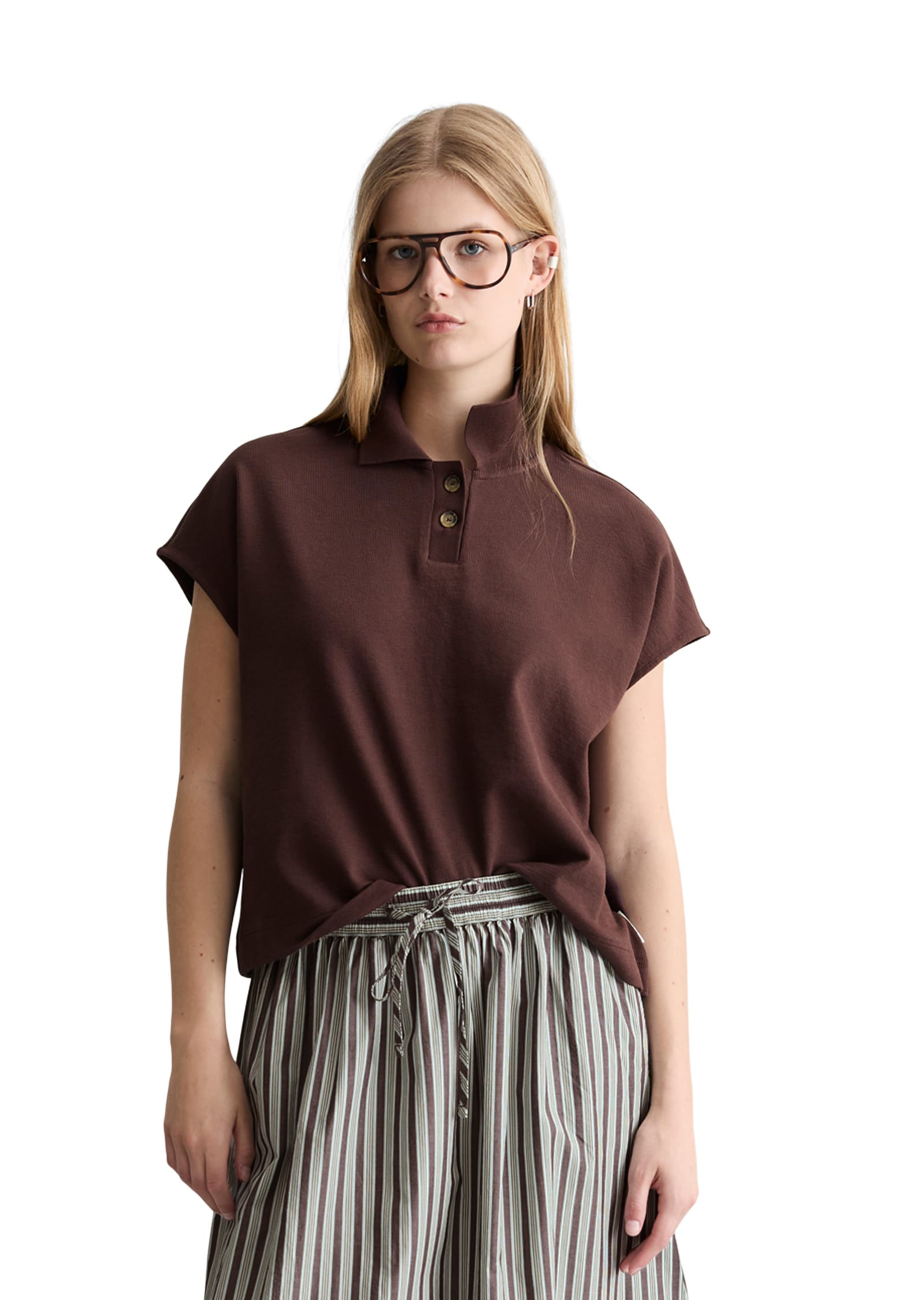 Marc O'Polo DENIM Polo wide aus schwerem Single Jersey
