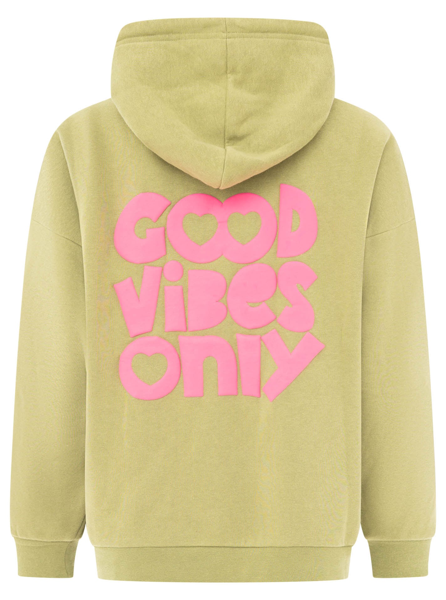 Zwillingsherz Hoodie »"GOOD VIBES"«, coupe oversize, capuche avec cordon, imprimé accrocheur, poche kangourou
