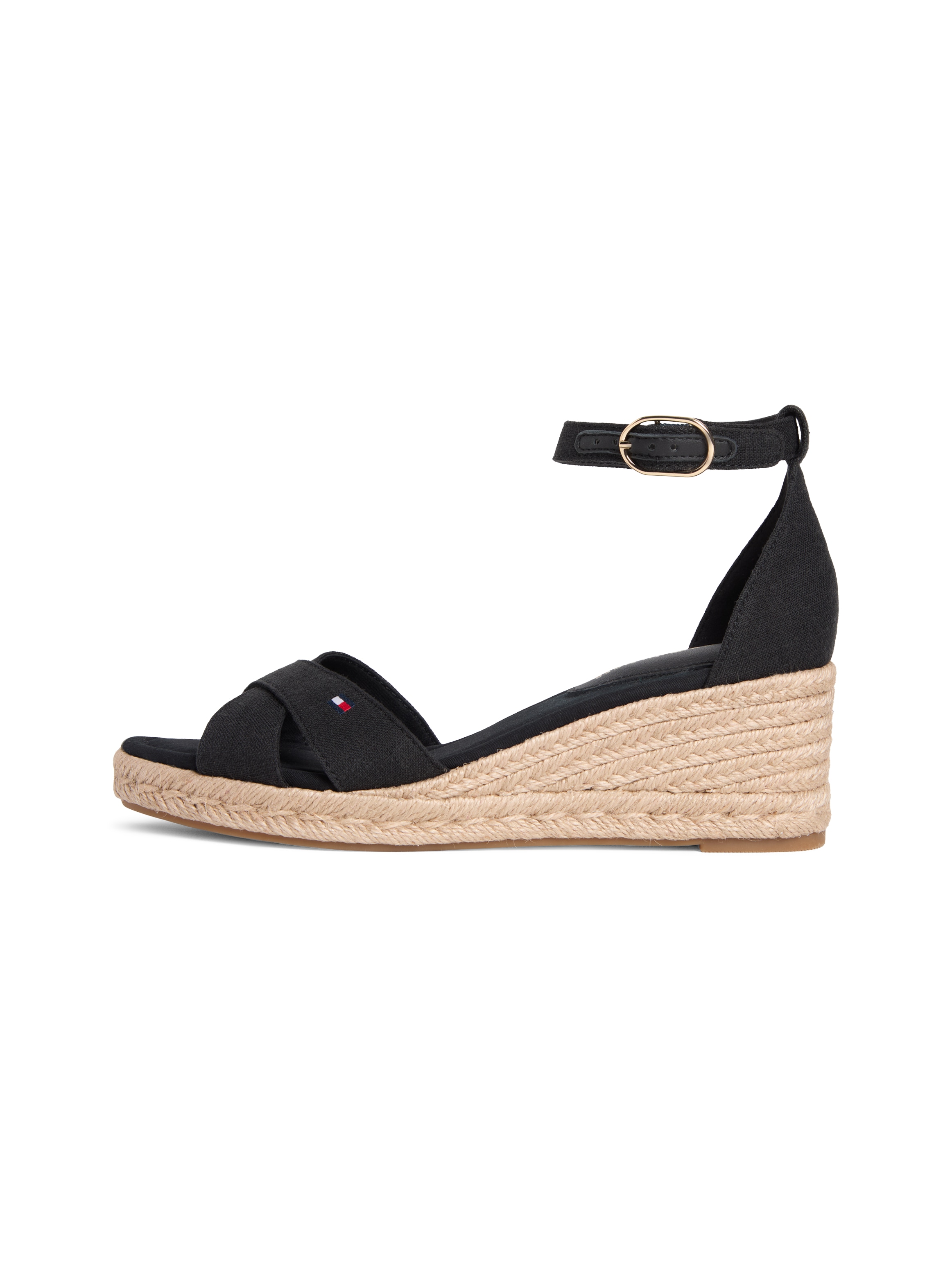 Tommy Hilfiger Sandales compensées »MID WEDGE ESPAD X CROSS«  Chaussure d’été, sandale à brides avec garniture en jute - forme étroite