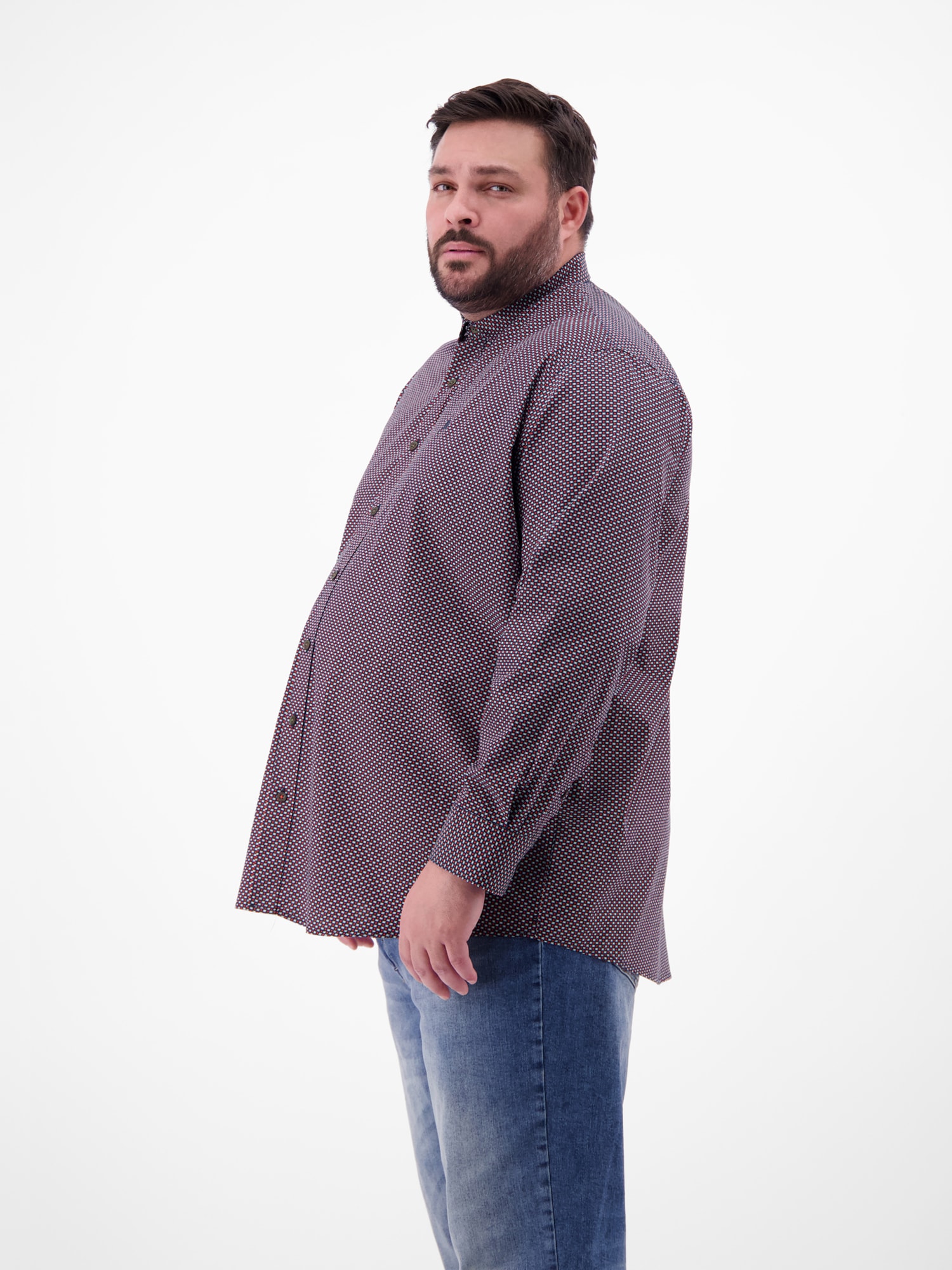 LERROS Chemise à manches longues »Langarmhemd in Übergrössen, dezent gemustert«