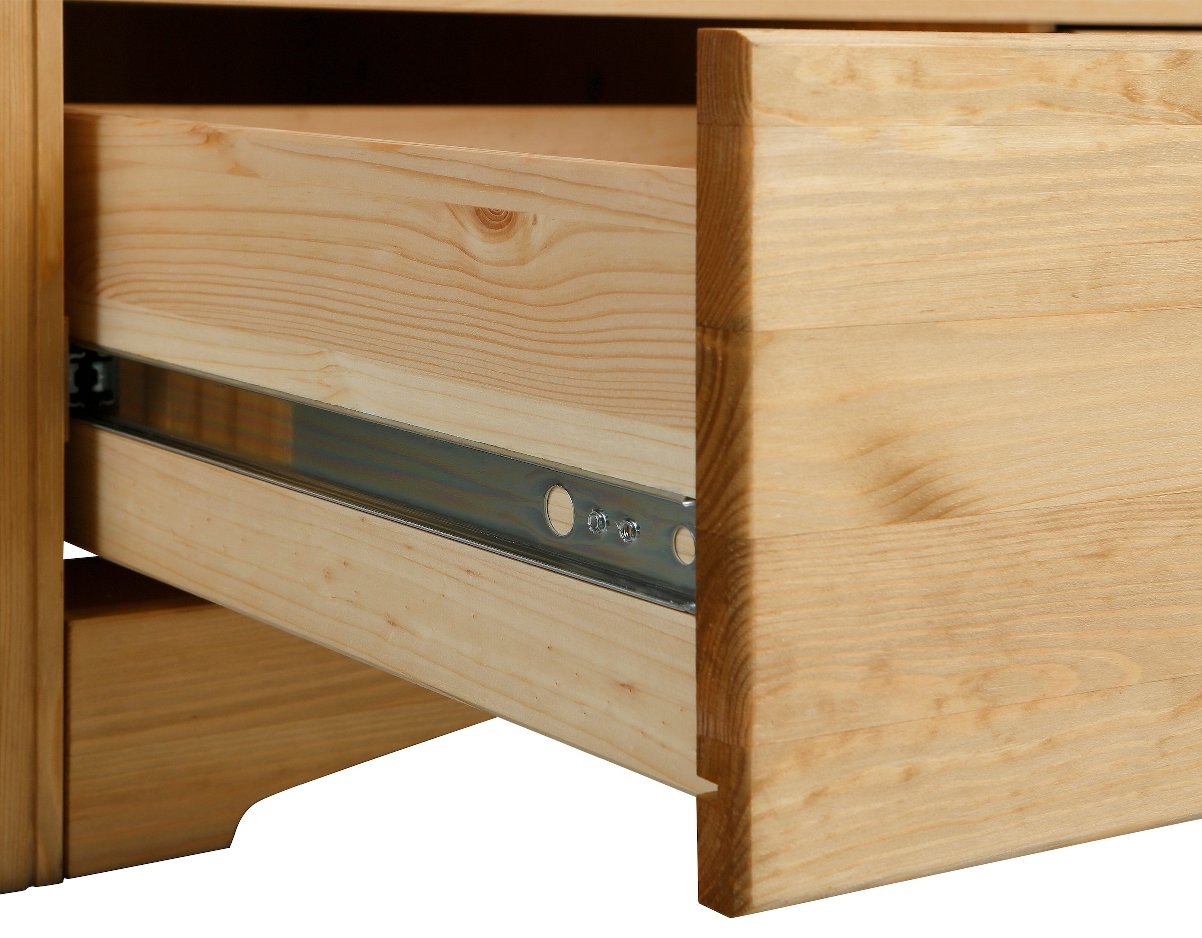 GOODproduct Schlafzimmer-Set »"Konrad", komplettes Schlafzimmer mit grossem Schrank« Set, Kleiderschrank 5 türig mit Schubladen, 2 Nachttische, Bett 180x200cm, 4 Stk. tlg. klassischer Landhausstil, Metallgriffe, Massivholz (Kiefer)