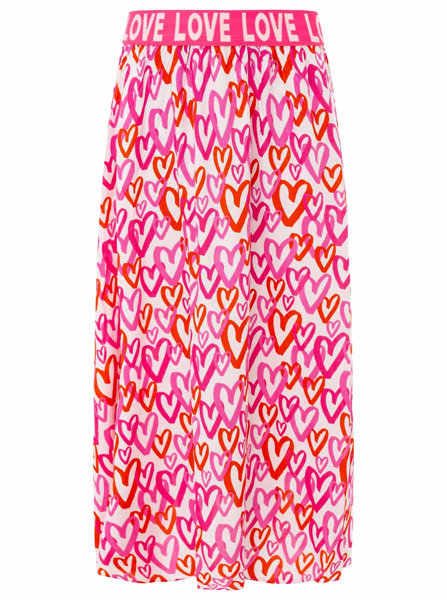 Zwillingsherz Maxi jupe »"Love Hearts"« Herzmuster, Gummizug mit Schriftzug, leichtes Material, knöchellang