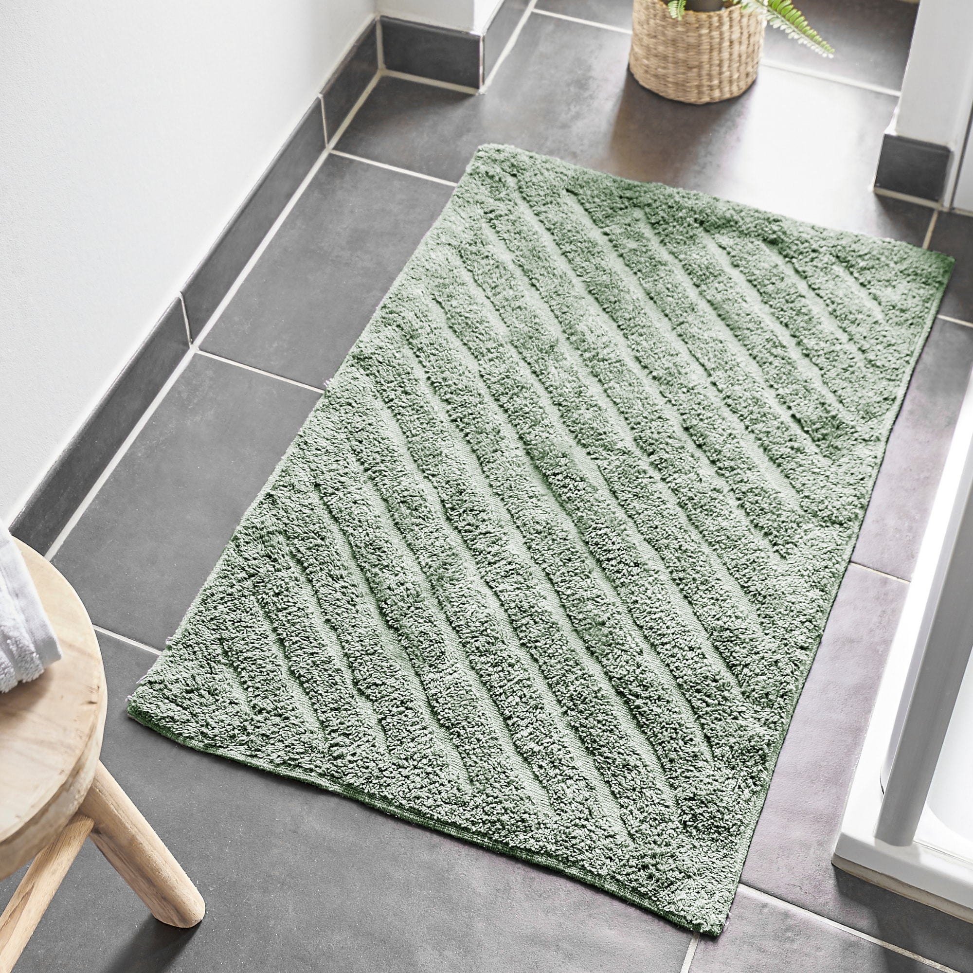 Andiamo Tapis de bain »Havanna, 50x80 cm« Höhe 7,5 mm Badteppich, Uni Farben, Hoch-Tief Effekt, verschiedene Designs