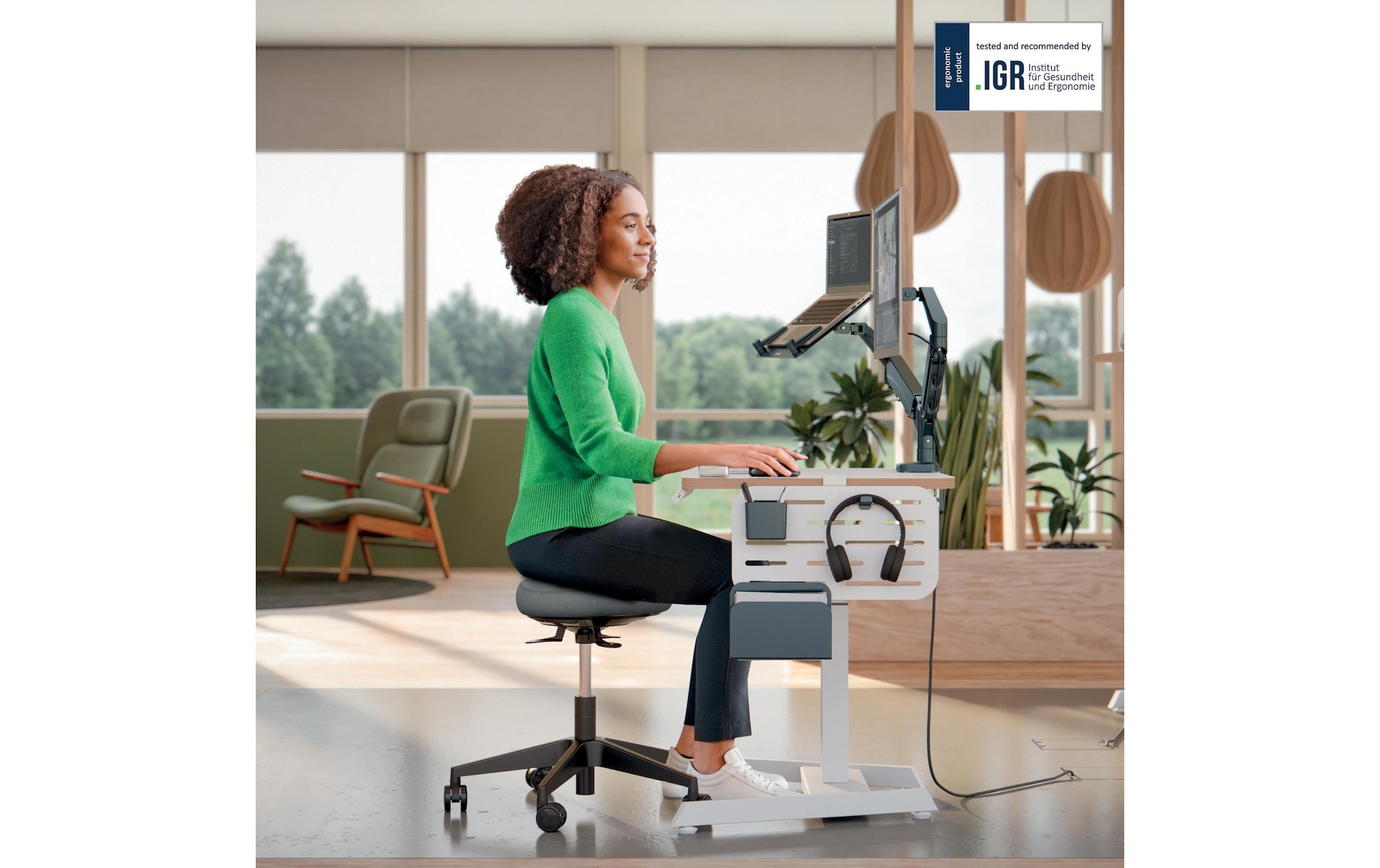 LEITZ Arbeitshocker »Ergonomischer Activ mit Rollen«