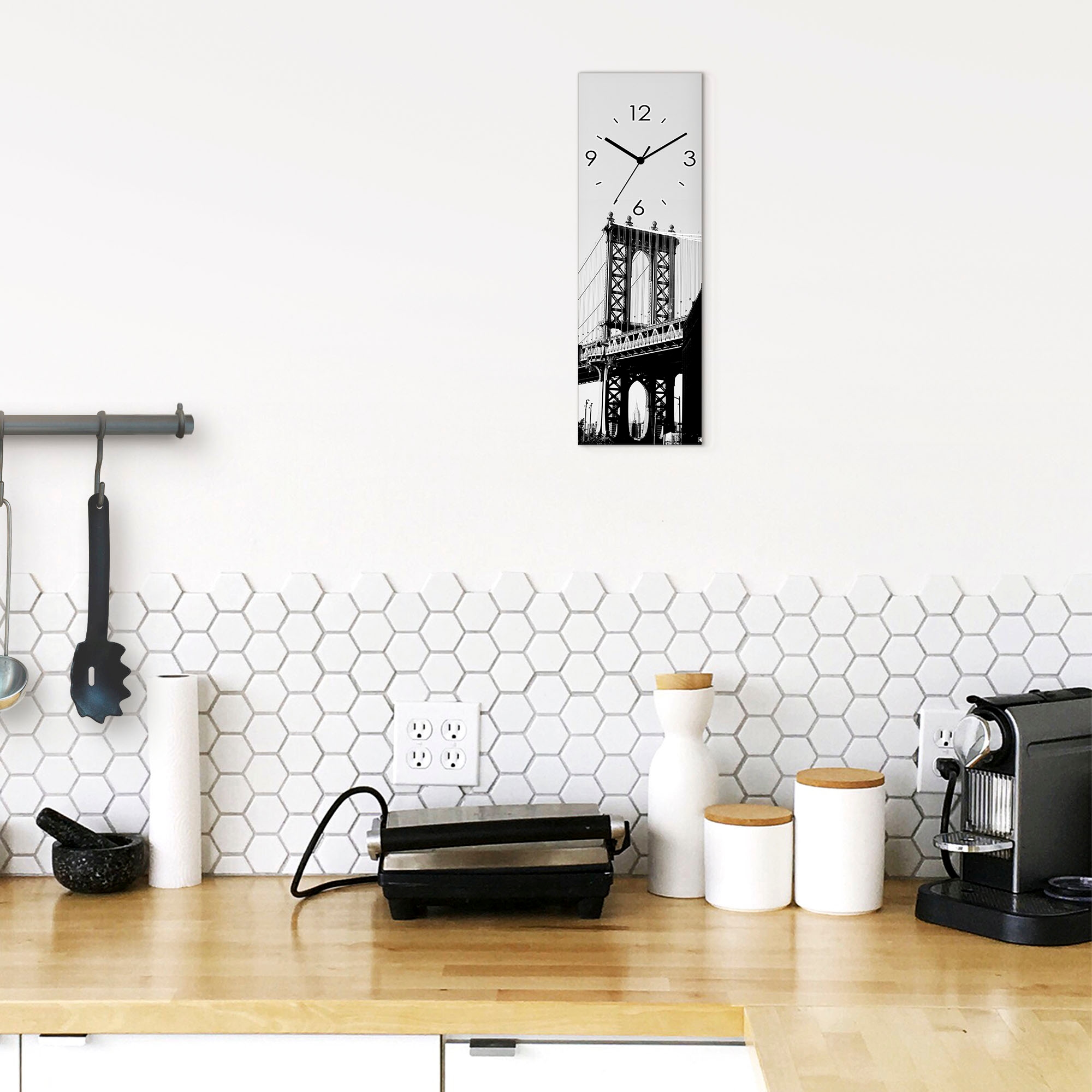 Artland Wanduhr »Dumbo Manhattan Bridge New York« wahlweise mit Quarz- oder Funkuhrwerk, lautlos ohne Tickgeräusche