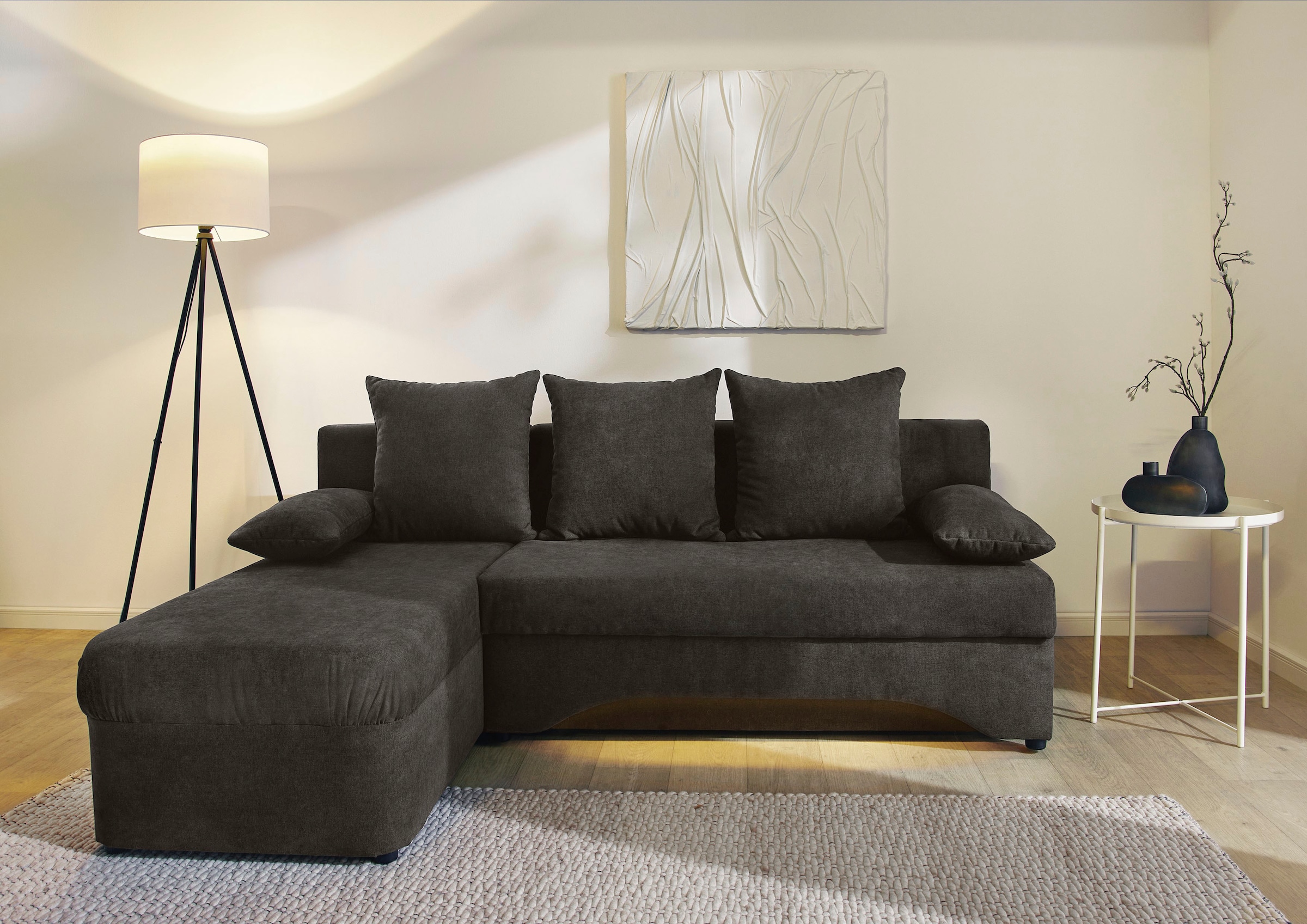 Jockenhöfer Gruppe Ecksofa »Starlight L-Form, B: 191 cm« mit Schlaffunktion, Bettkasten & Licht, Unser Dauertiefpreis