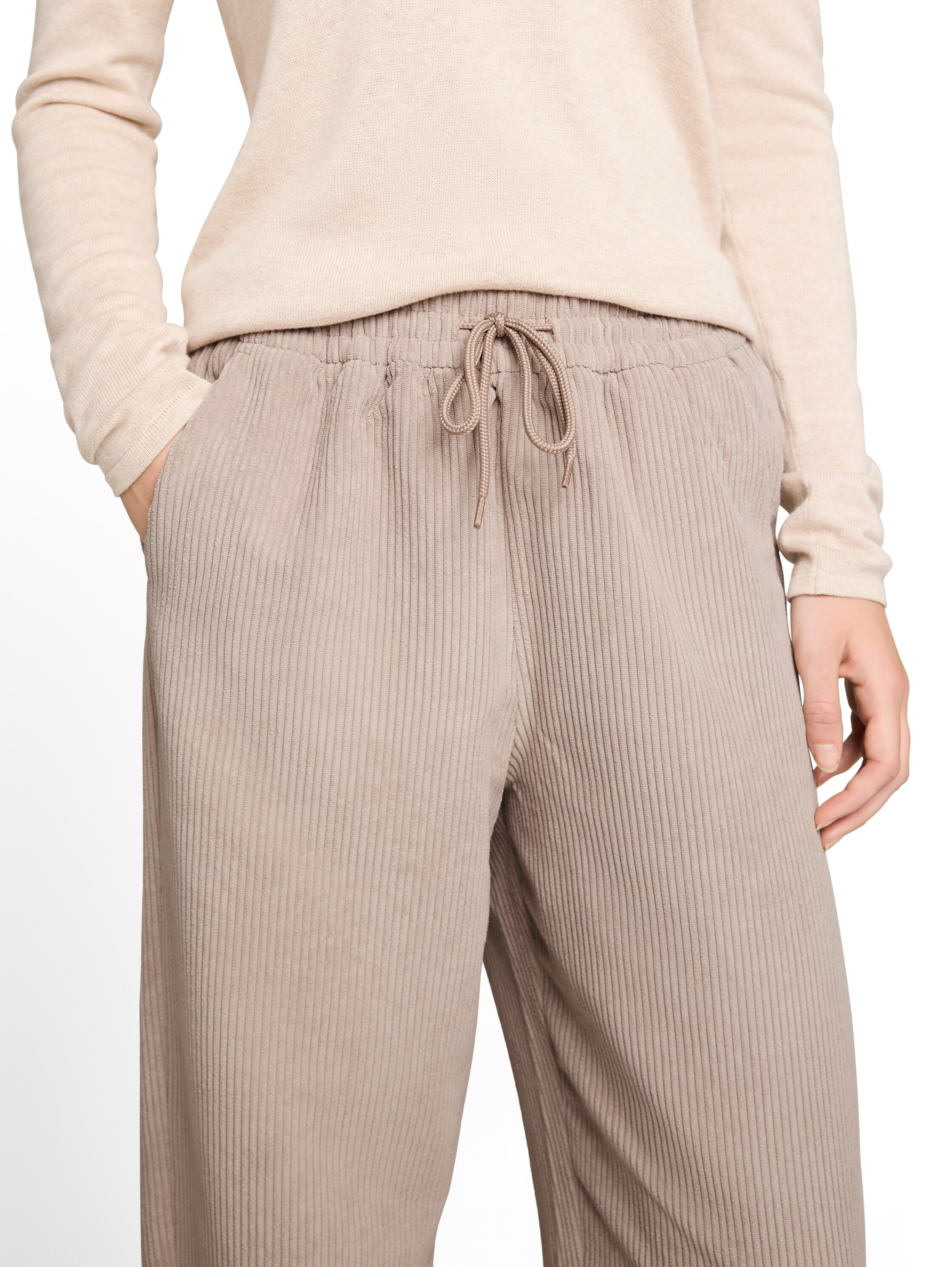 TOM TAILOR Denim Pantalon en tissu  avec texture fine et ceinture élastique