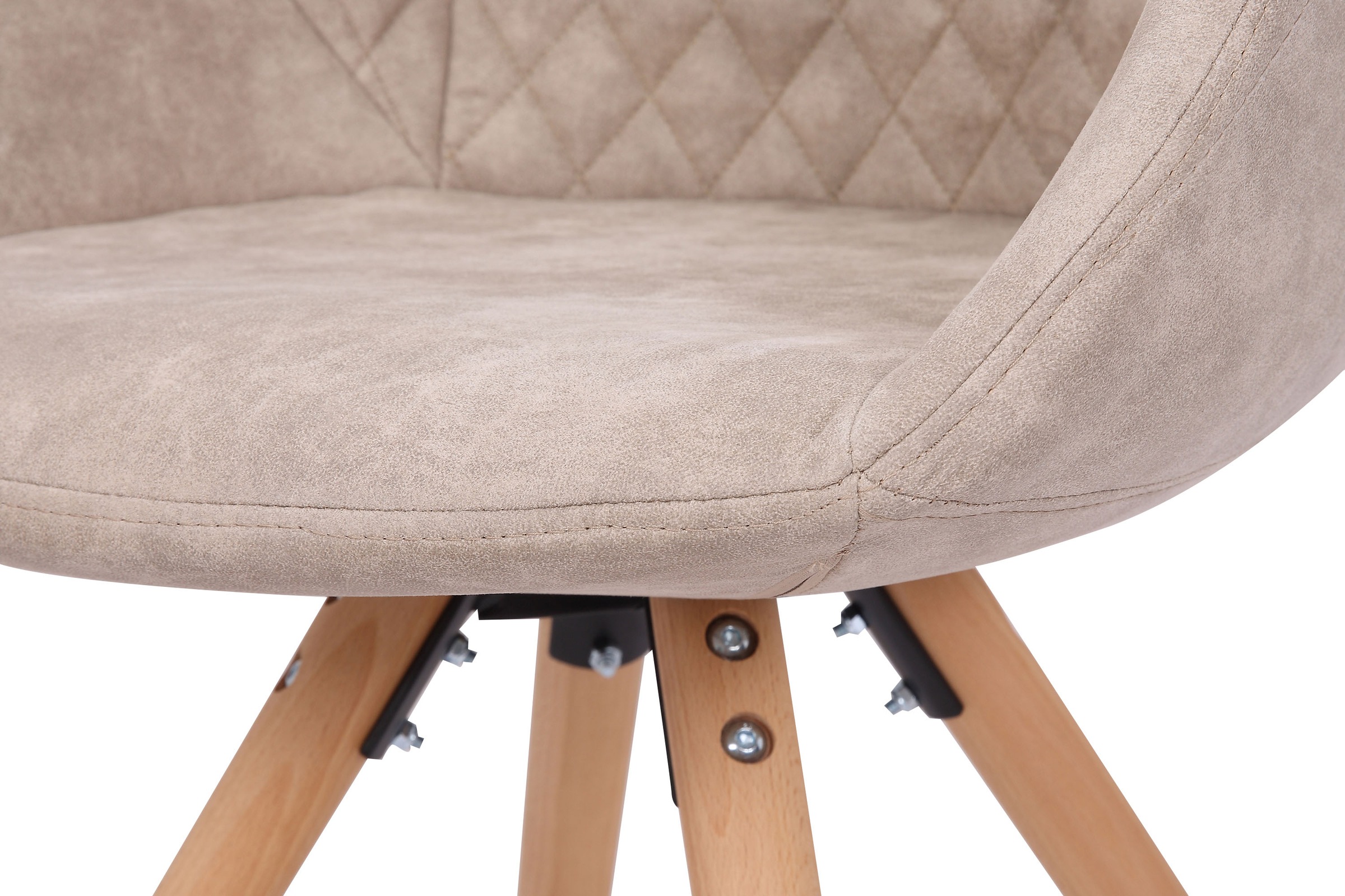 Kayoom Chaise rembourrée »Stuhl Chadwick 110 2er-Set, stilvolles Design, in Naturfarben gehalten« (Set) 2 cuisbequem, Holzbeine, weich gepolstert, stilvolles Design