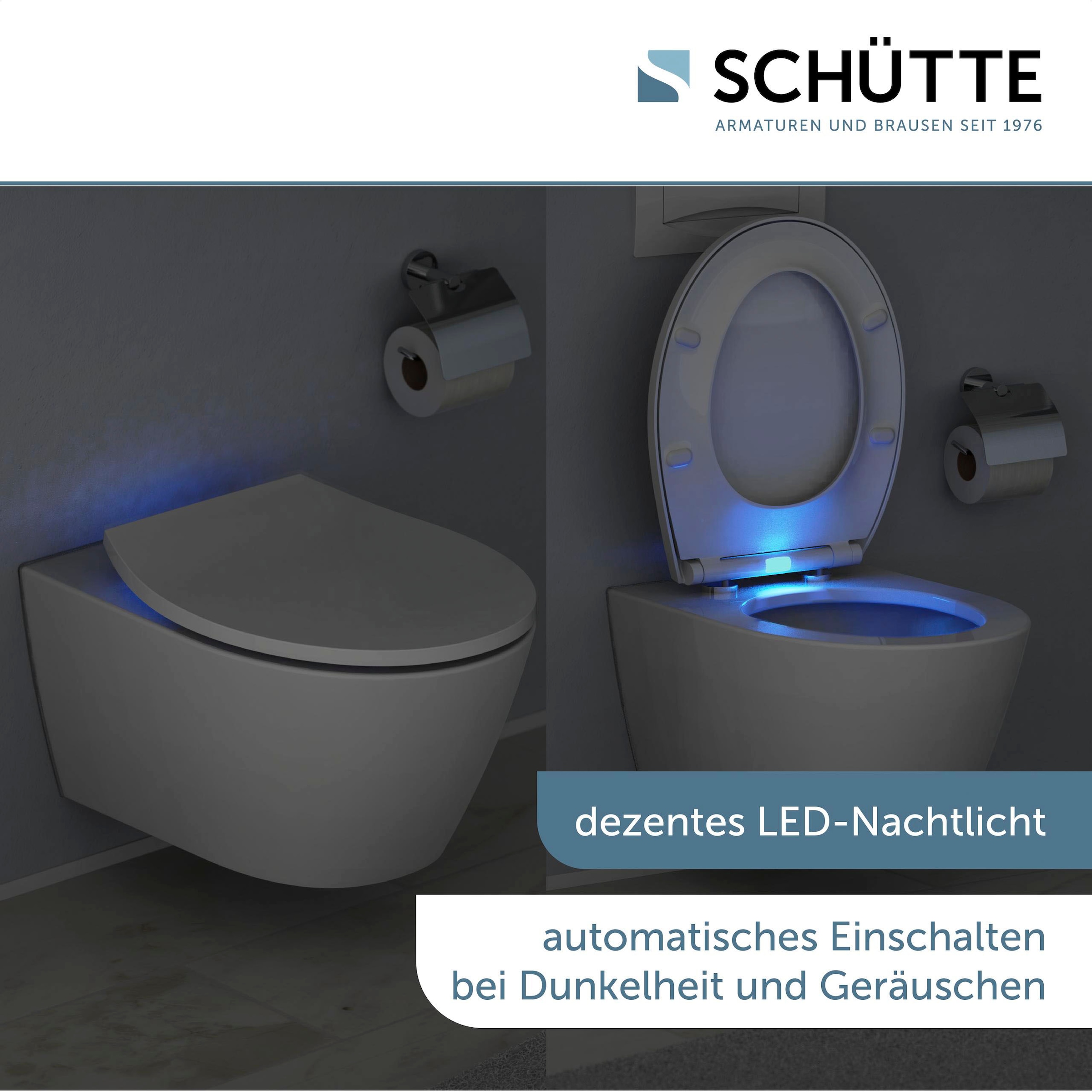 Schütte WC-Sitz mit LED, Absenkautomatik, Schnellverschluss