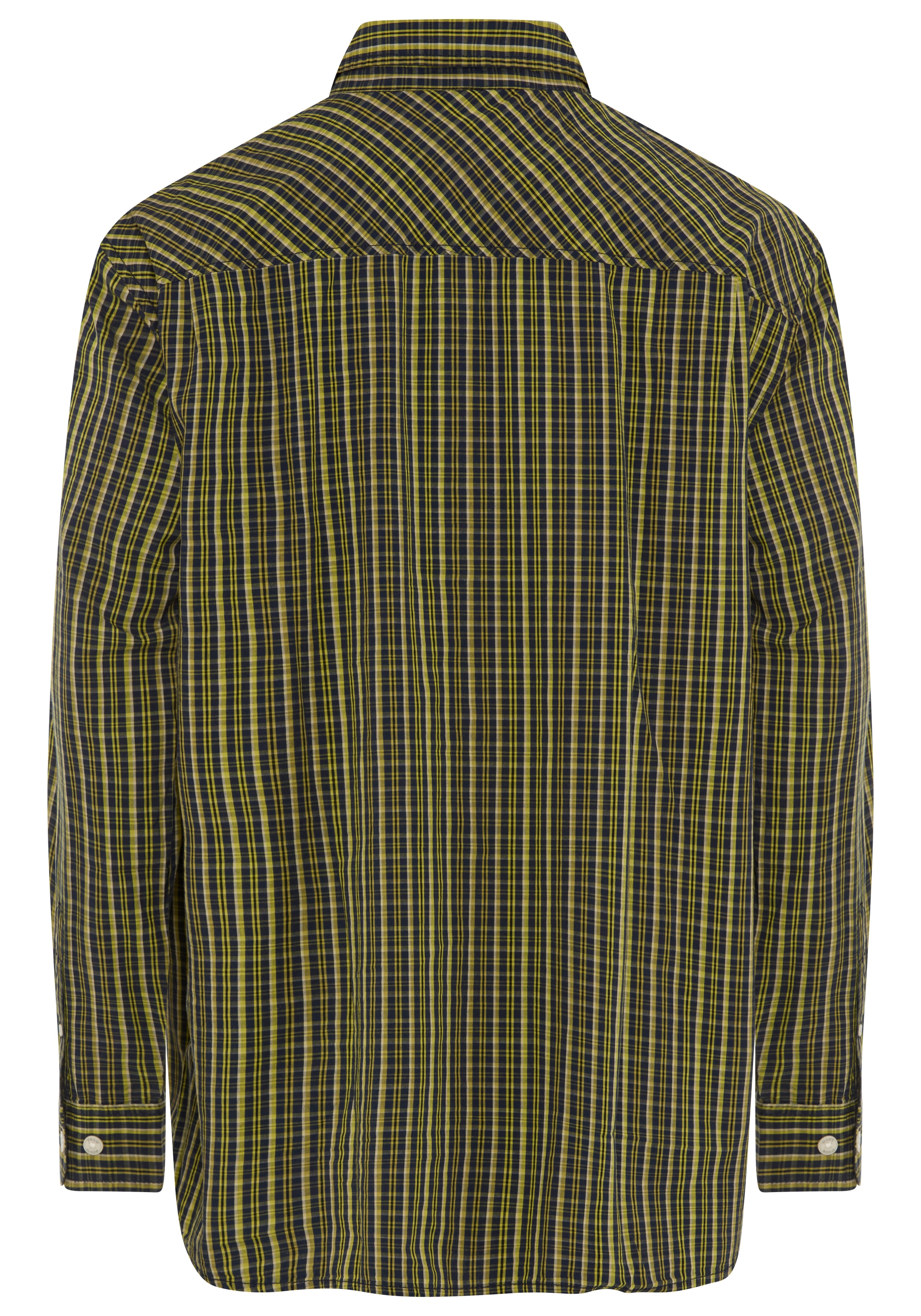 Man's World Plus Chemise à carreaux coupe régulière, longueur normale, en coton, manches longues