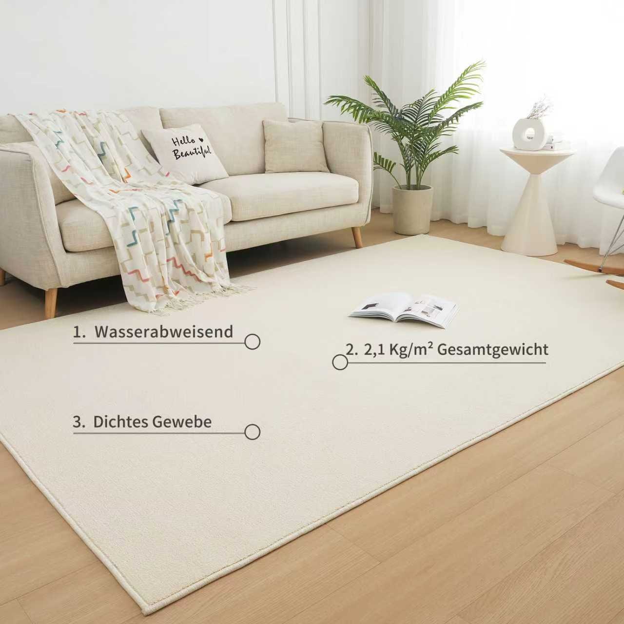 GOODproduct Teppich »Jola, Uni-Farben, besonders dichte Qualität, Boho« rechteckig 10 mm Höhe Wohnzimmer, Schlafzimmer, Flur, Kinderzimmer, wasserabweisend