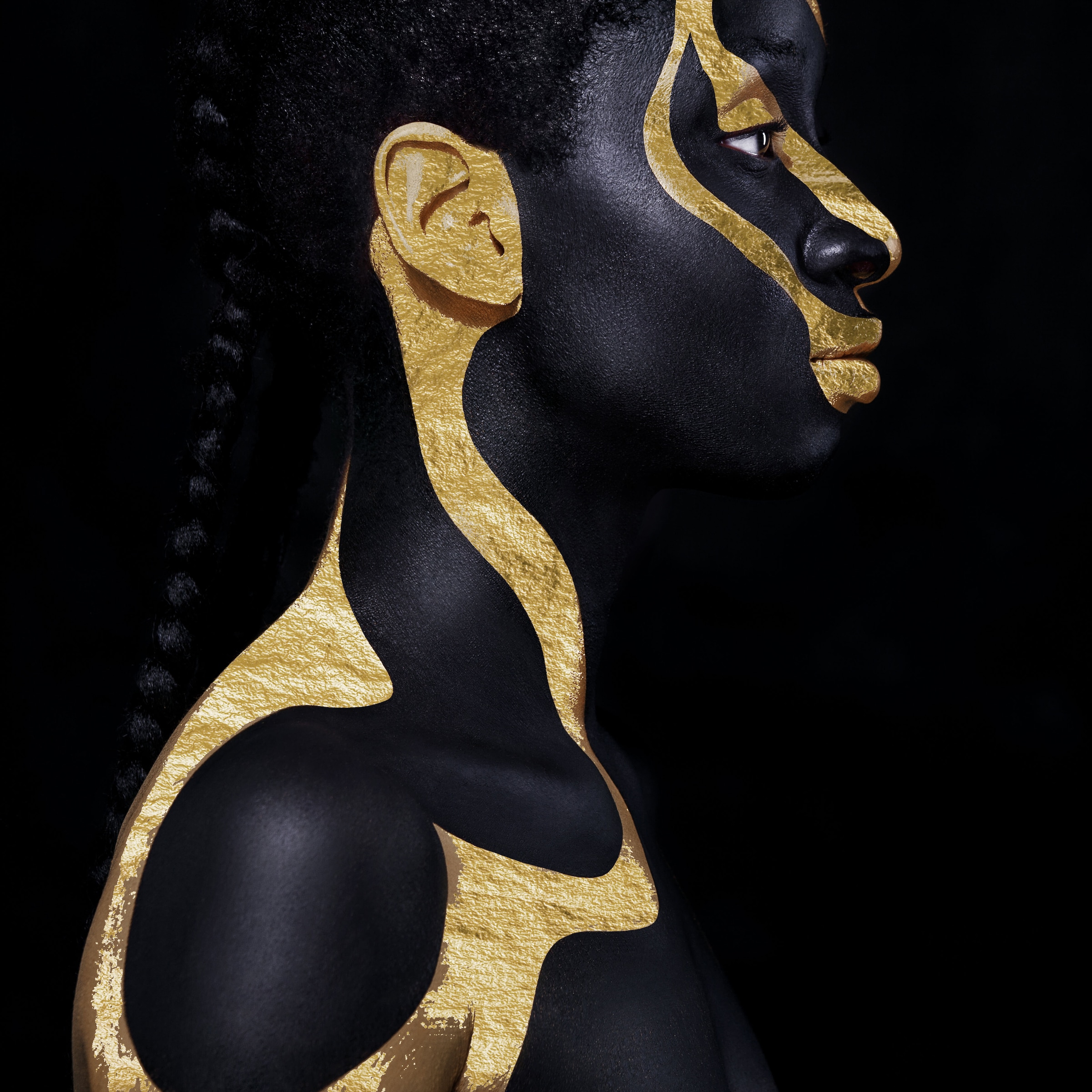 queence Tableau en verre acrylique »Chnum« 1 cuis tlg. von Hand eingearbeitete Blattgold Applikationen