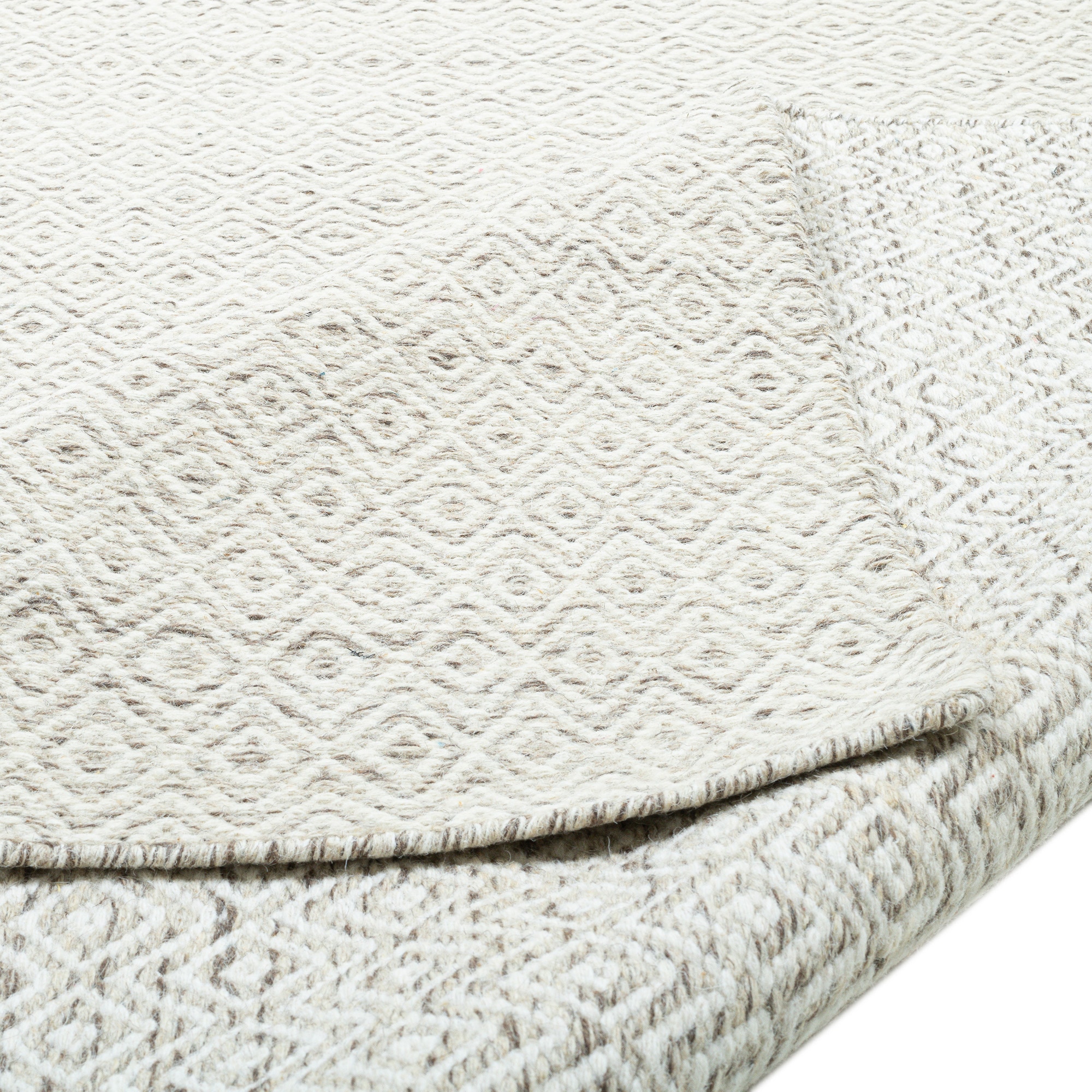 THEKO Tapis en laine »Trondheim PO-502« Rectangulaire 10 mm Höhe Tapis tissé à la main, tissu plat, pure laine, tissé main, motif losanges