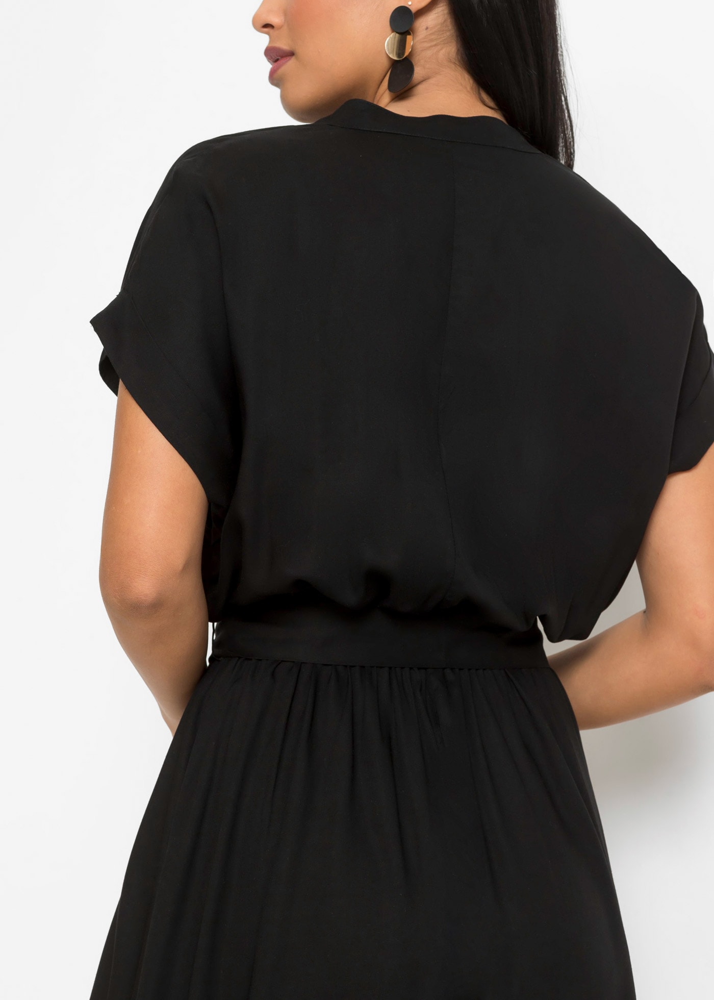 bonprix Hemdblusenkleid für stilvollen Auftritt, aus Viskose, ausgestellte Passform