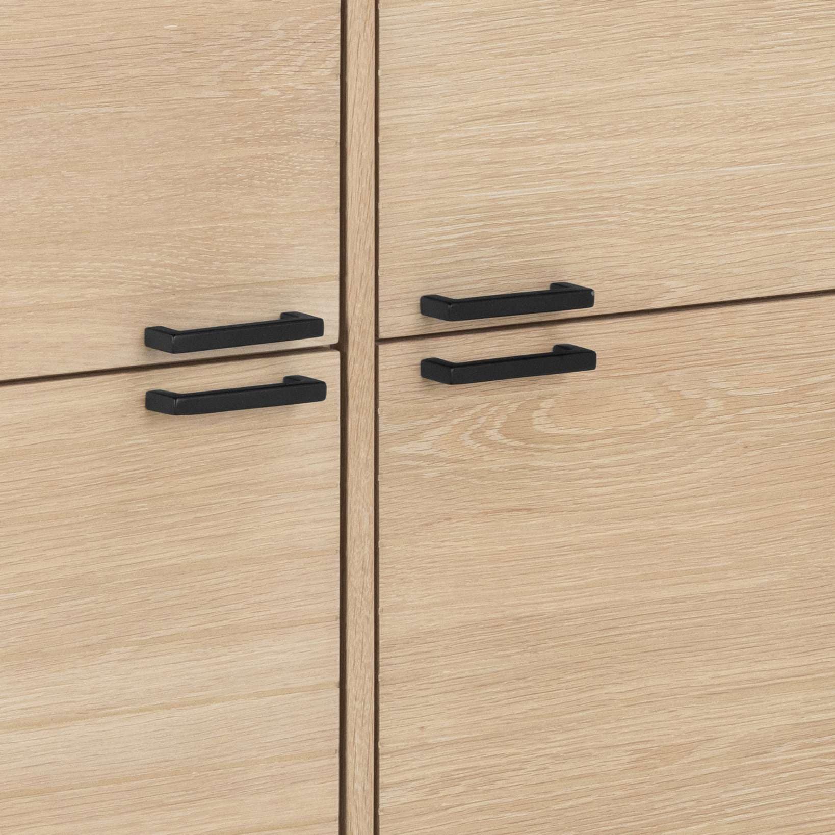 ACTONA GROUP Buffet »Kensington« armoire, 4 portes et 6 étagères chêne blanc pigmenté, 91x40x120cm