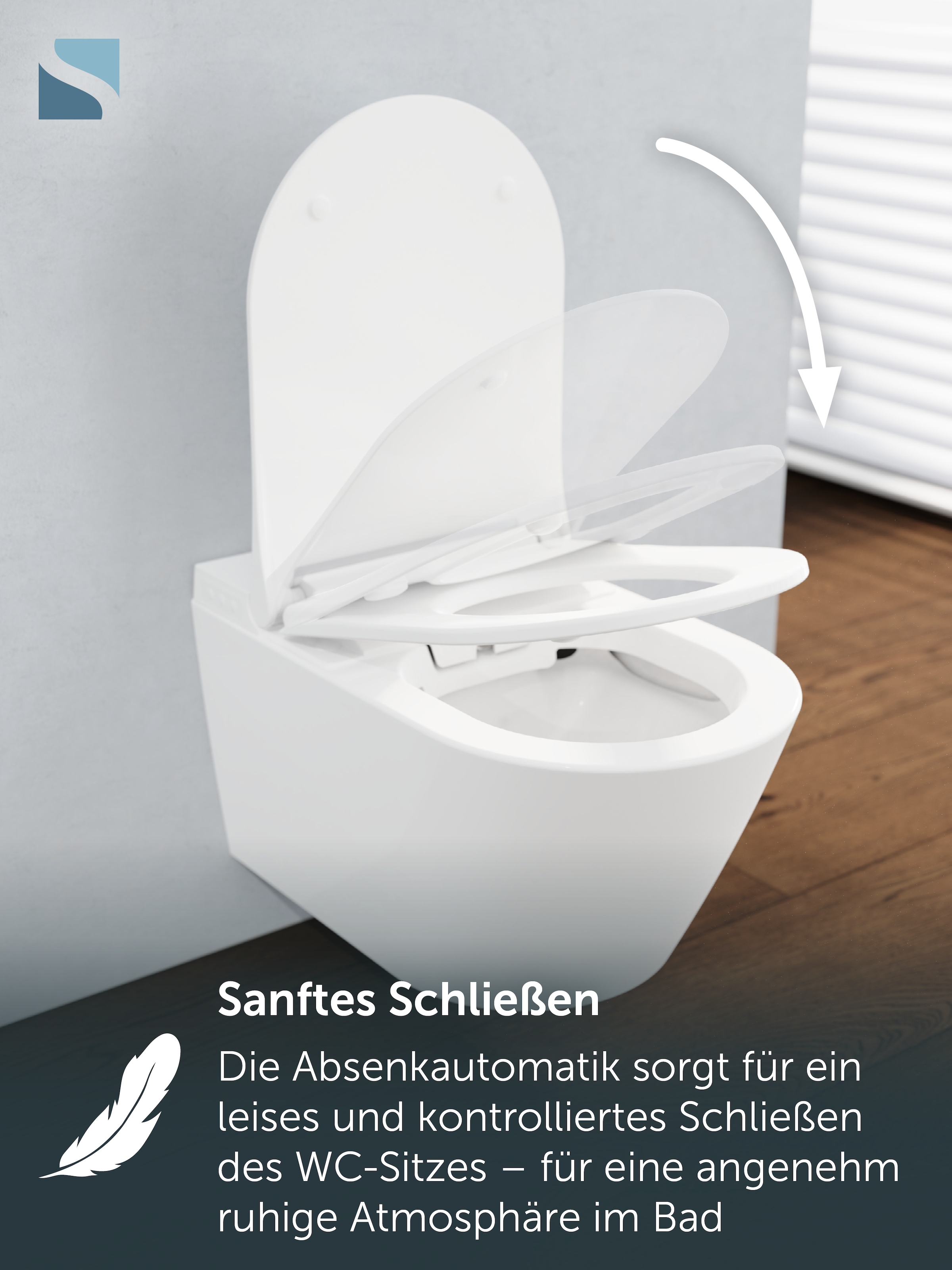 Schütte Dusch-WC Dusch-WC, Wandhängend, spülrandlos, Gesäss- & Ladydusche, LED